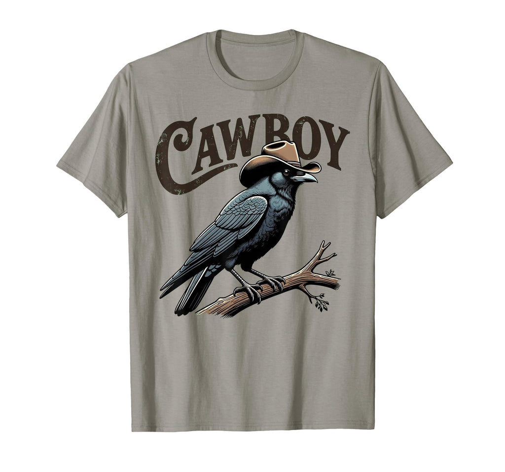 Cawboy Crow Funny Cowboy Raven T-Shirt - Casual Everyday Wear Men Women - T-Shirt, Sweatshirt, Hoodie