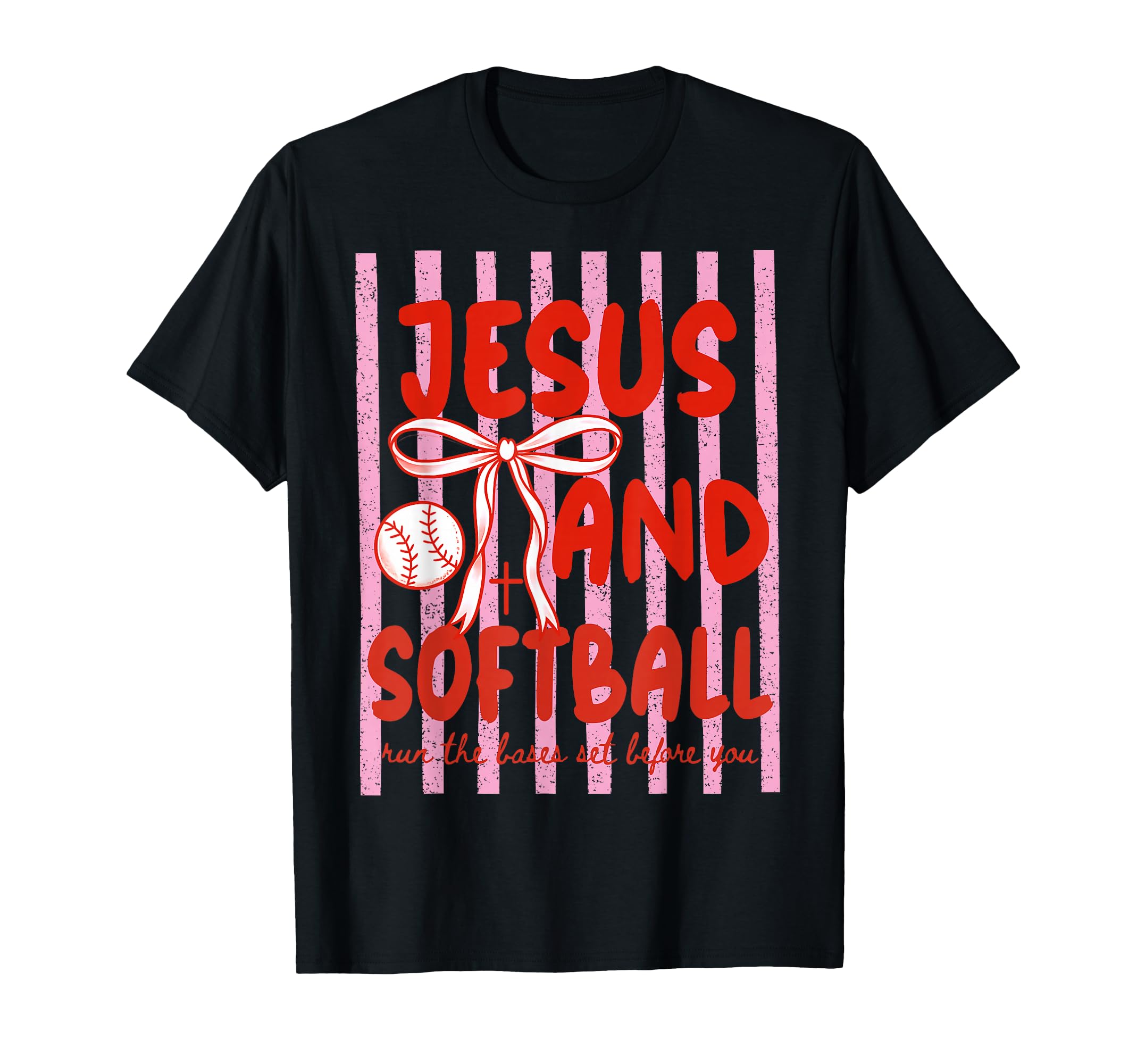 Jesus And Softball Coquette Game Day T-Shirt - Custom Art Print Men Women - T-Shirt, Sweatshirt, Hoodie