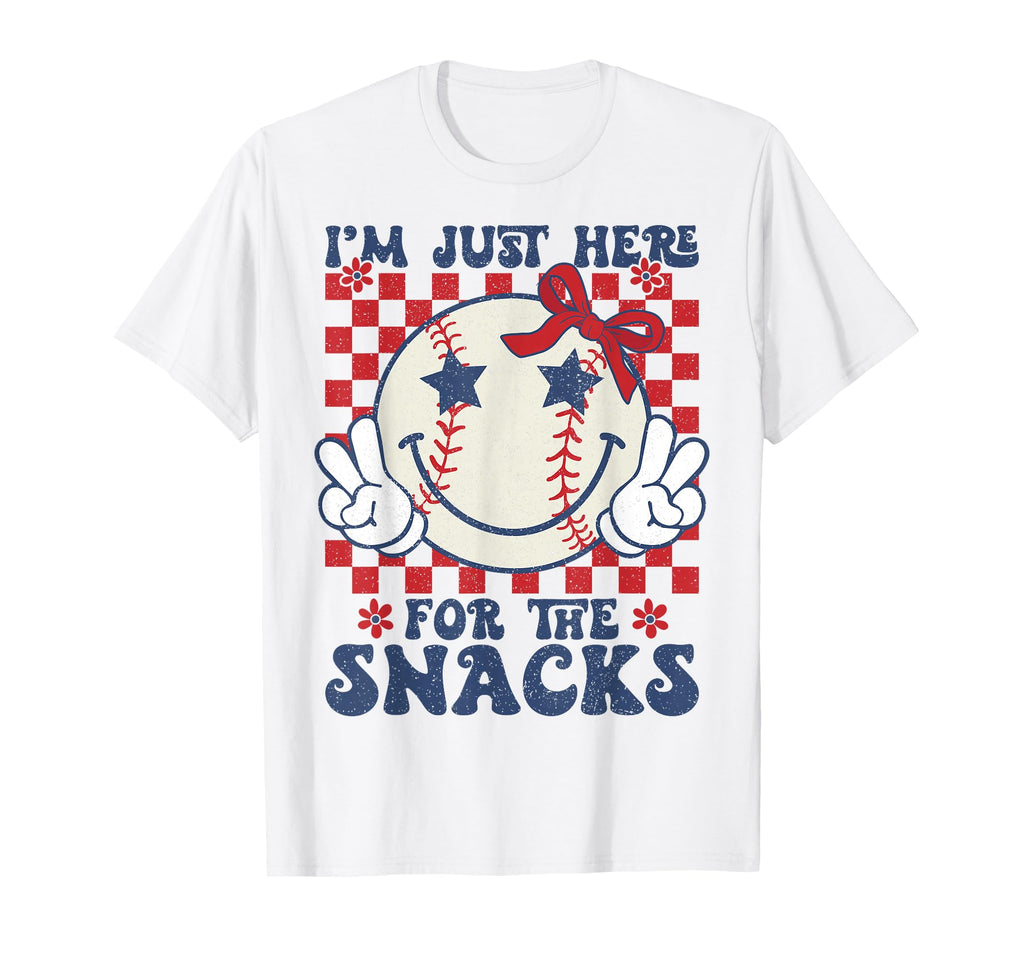 Baseball Sister Im Just Here Snacks Mom T-Shirt - Aesthetic Graphic Unisex - T-Shirt, Sweatshirt, Hoodie