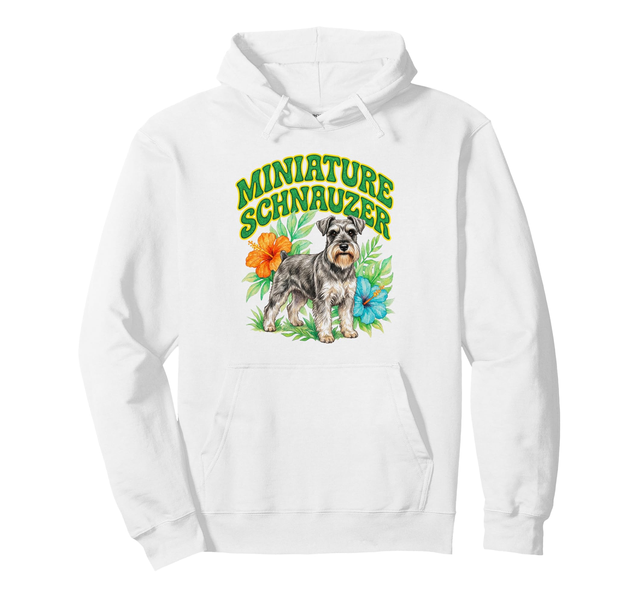 Miniature Schnauzer Groovy Floral Hoodie - Graphic Print Men Women - T-Shirt, Sweatshirt, Hoodie