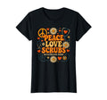 Healthcare Hero Peace Love Scrubs T-Shirt - Graphic Print Men Women - T-Shirt, Sweatshirt, Hoodie