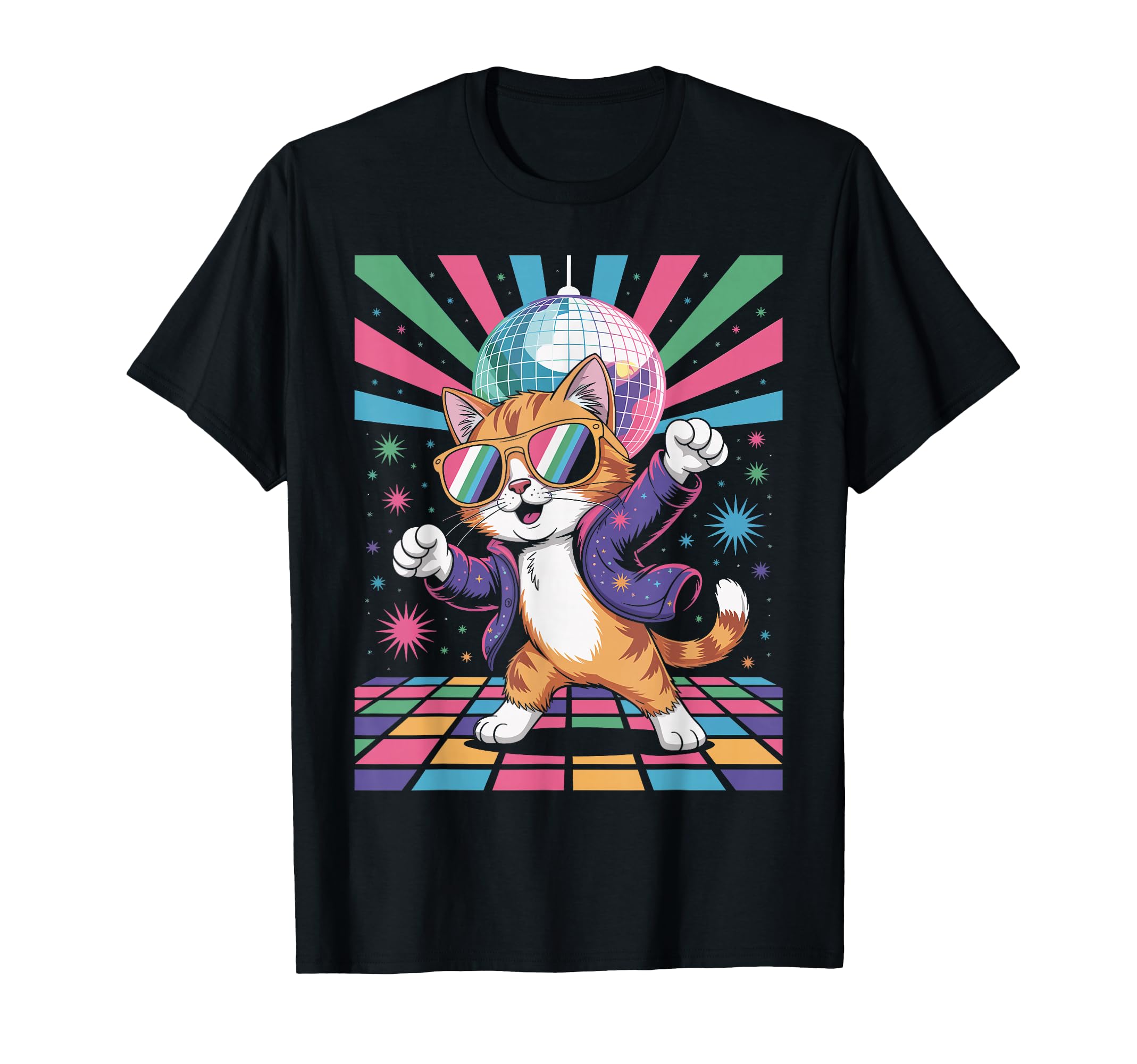 Dancing Disco Cat 70S 80S Funky Animals T-Shirt - Aesthetic Graphic Unisex - T-Shirt, Sweatshirt, Hoodie