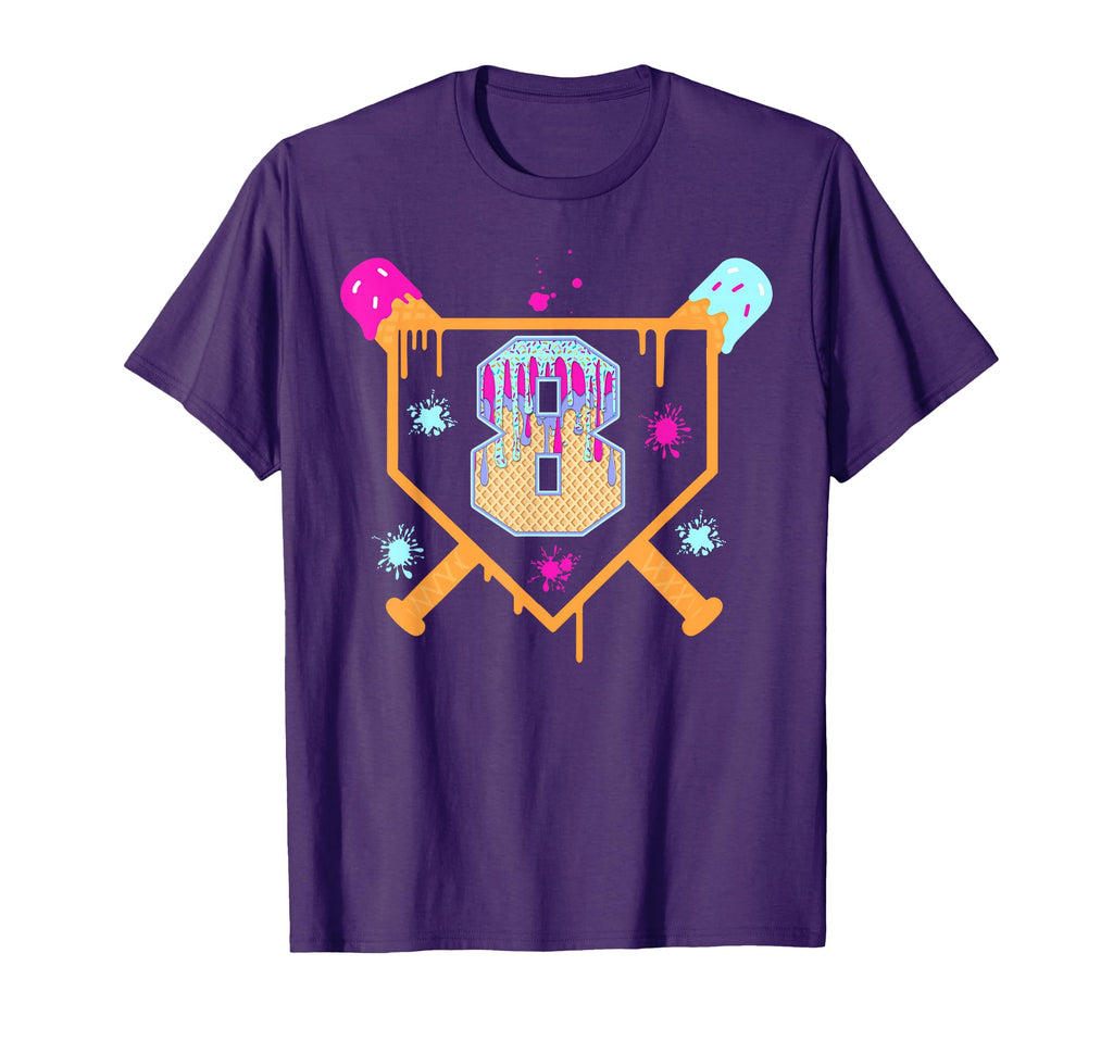 8Th Birthday Baseball Drip 8 Year Old T-Shirt - Custom Art Print for Adults - T-Shirt, Sweatshirt, Hoodie