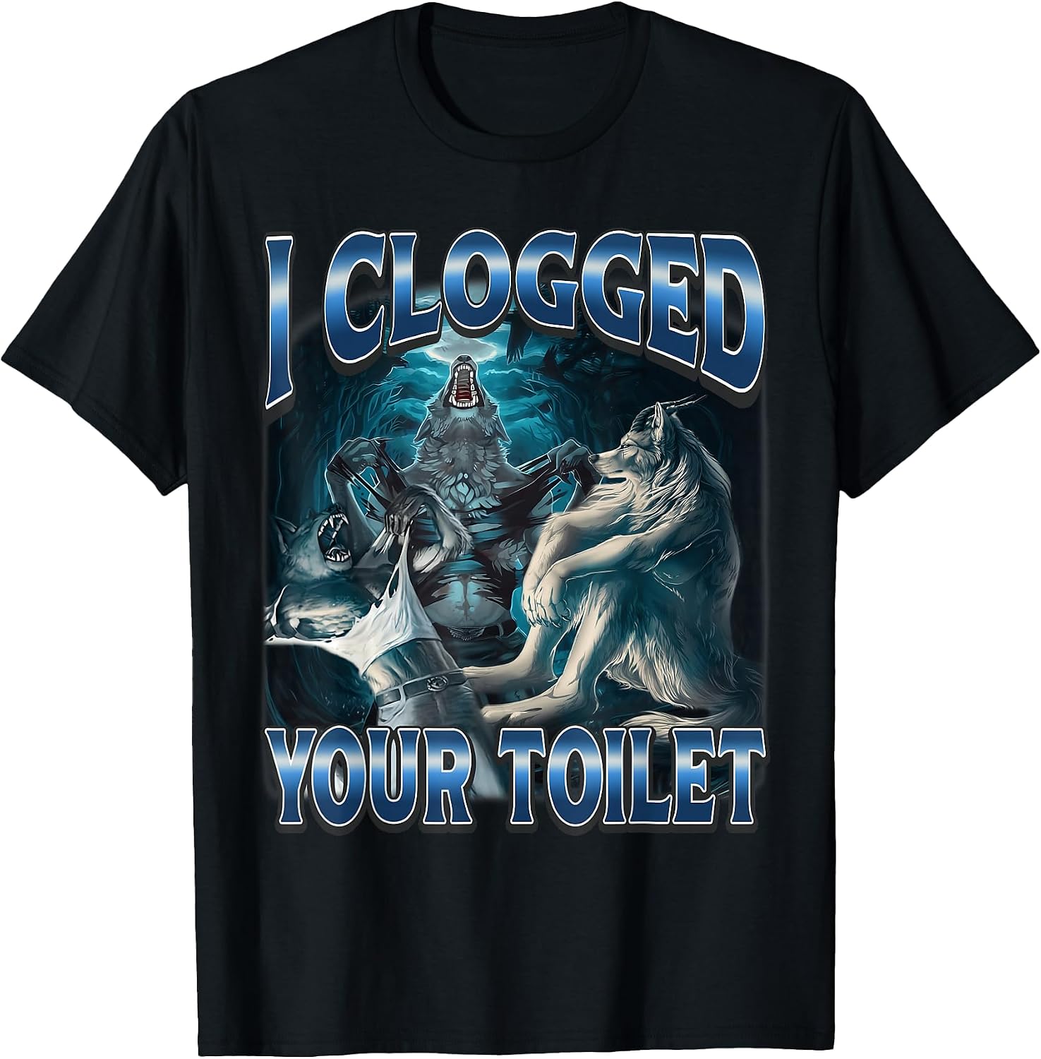 Funny Unhinged Alpha Wolf Meme - Adult & Kids T-Shirts, Sweatshirts & Hoodies apparel design preview 1