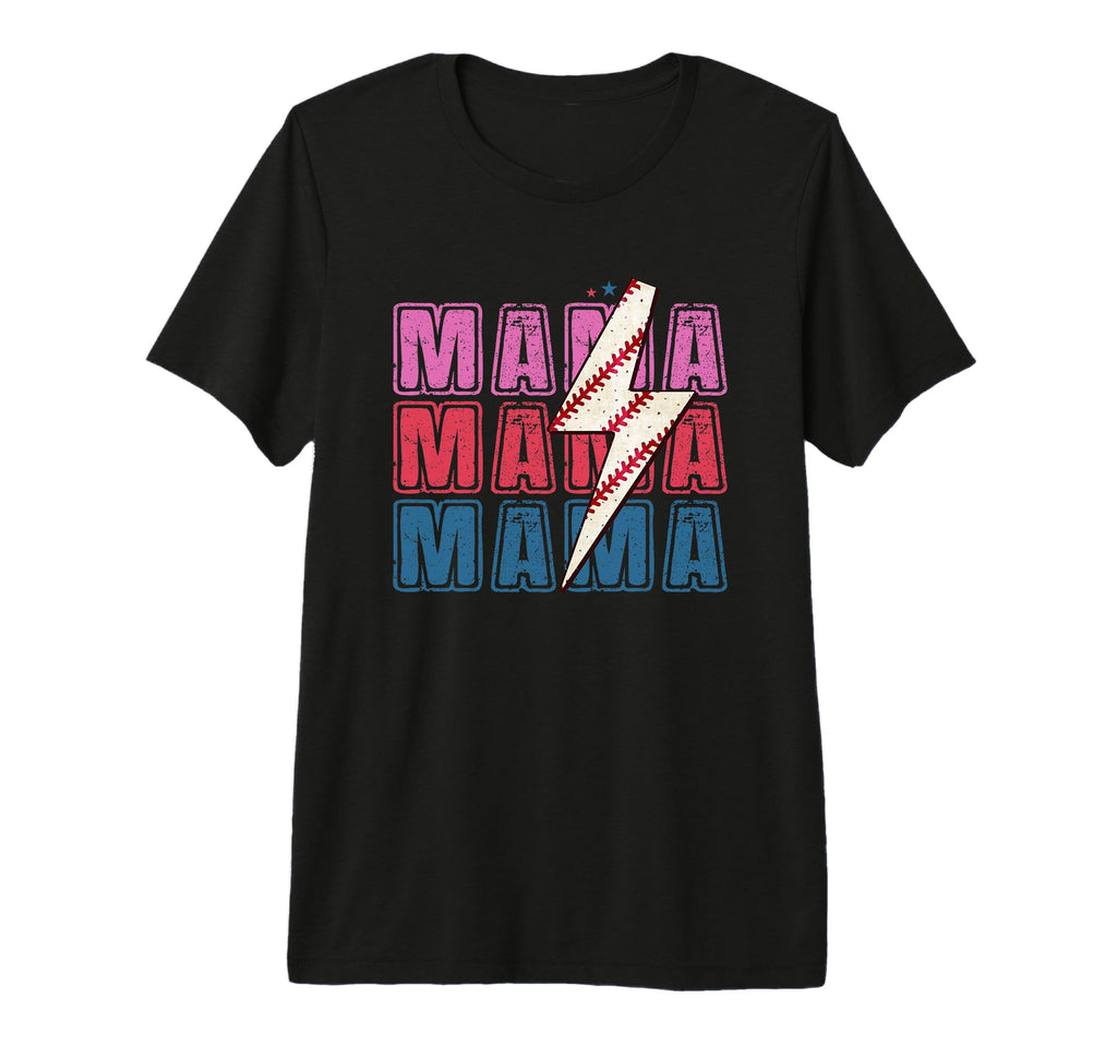 Mama Baseball Lightning Electric Bolt T-Shirt - Streetwear Style Men Women - T-Shirt, Sweatshirt, Hoodie