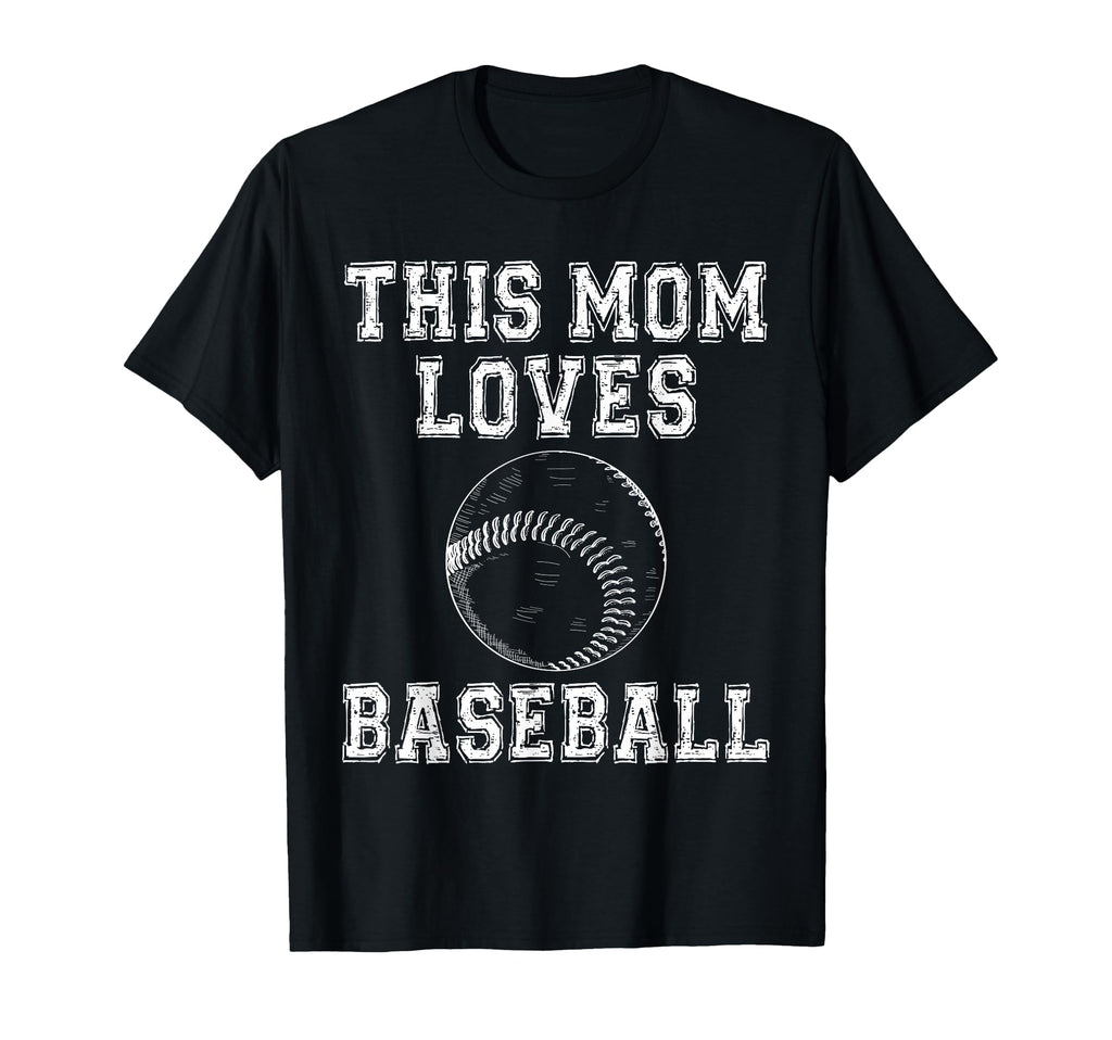 This Mom Loves Baseball Game Day T-Shirt - Unique Graphic for Adults - T-Shirt, Sweatshirt, Hoodie