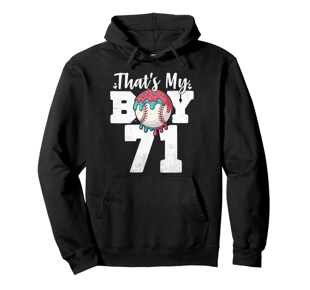 Thats My Baseball 71 Number Mom Dad 71 Hoodie - Minimalist Print Men Women - T-Shirt, Sweatshirt, Hoodie