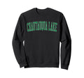Chautauqua Lake Distressed Green Sweatshirt - Minimalist Print Unisex - T-Shirt, Sweatshirt, Hoodie