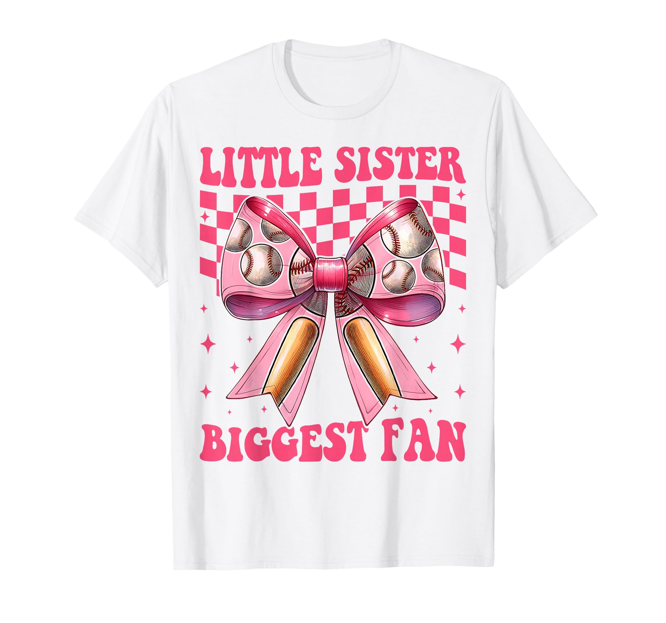 Baseball Sister Coquette Bow Little T-Shirt - Novelty Apparel Unisex - T-Shirt, Sweatshirt, Hoodie