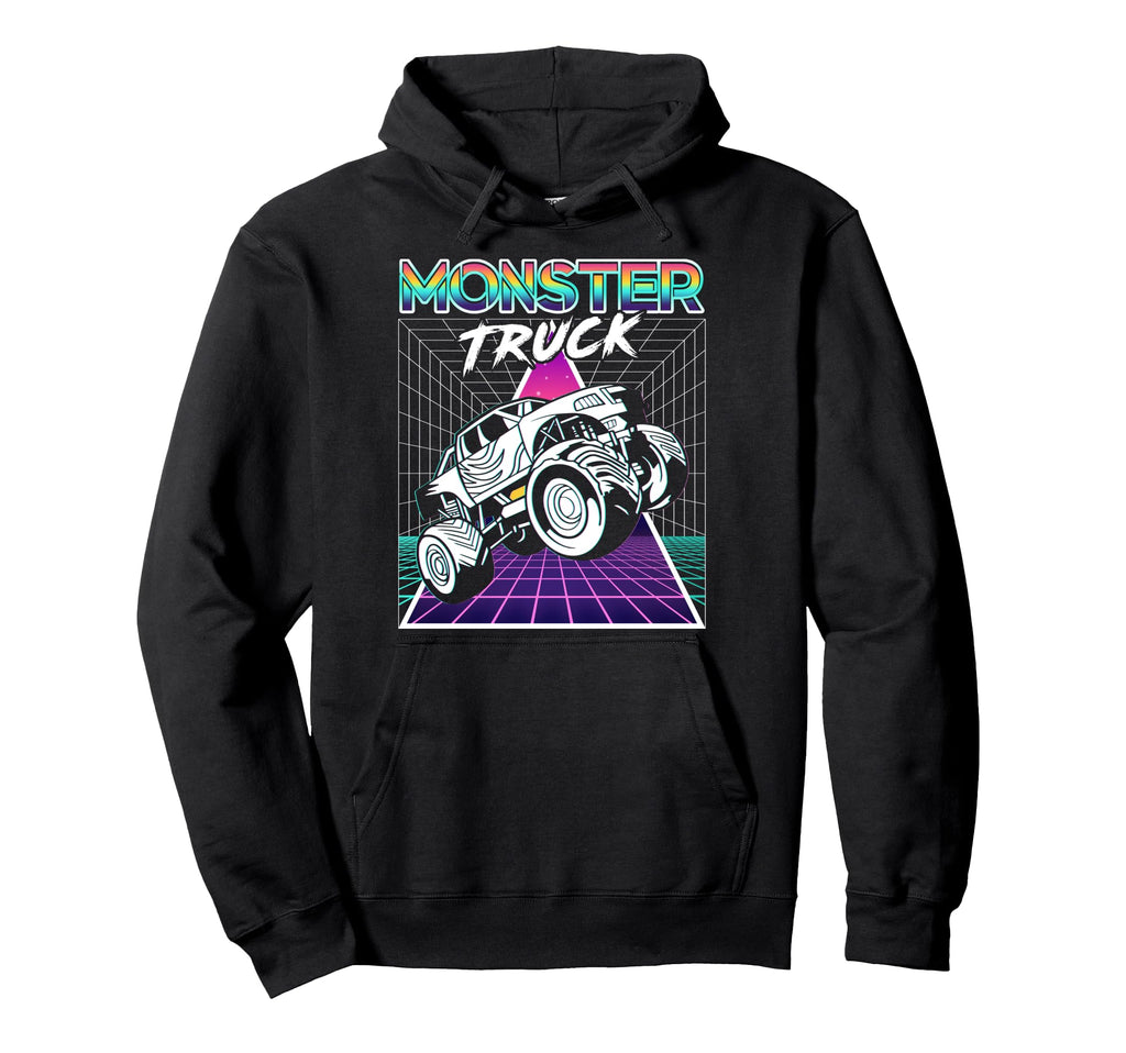 Vaporwave Aesthetic Monster Truck Hoodie - Minimalist Print for Adults - T-Shirt, Sweatshirt, Hoodie