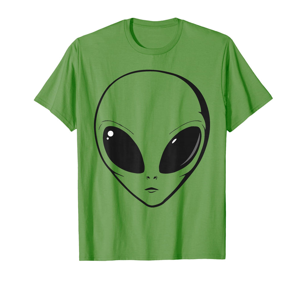Grunge Green Alien Face Halloween T-Shirt - Custom Art Print Unisex - T-Shirt, Sweatshirt, Hoodie