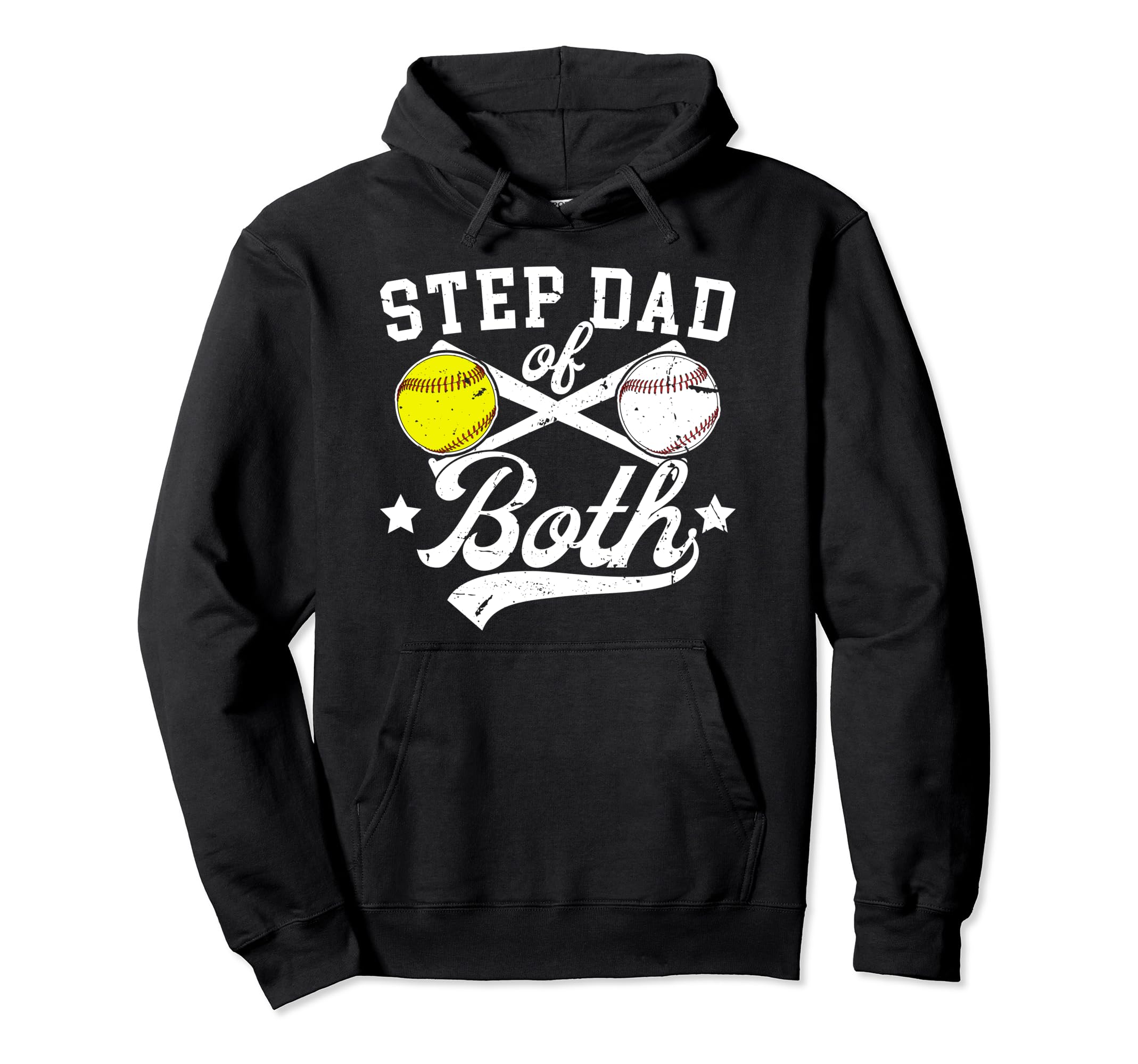 Step Dad Both Baseball Softball Hoodie - Casual Everyday Wear Unisex - T-Shirt, Sweatshirt, Hoodie
