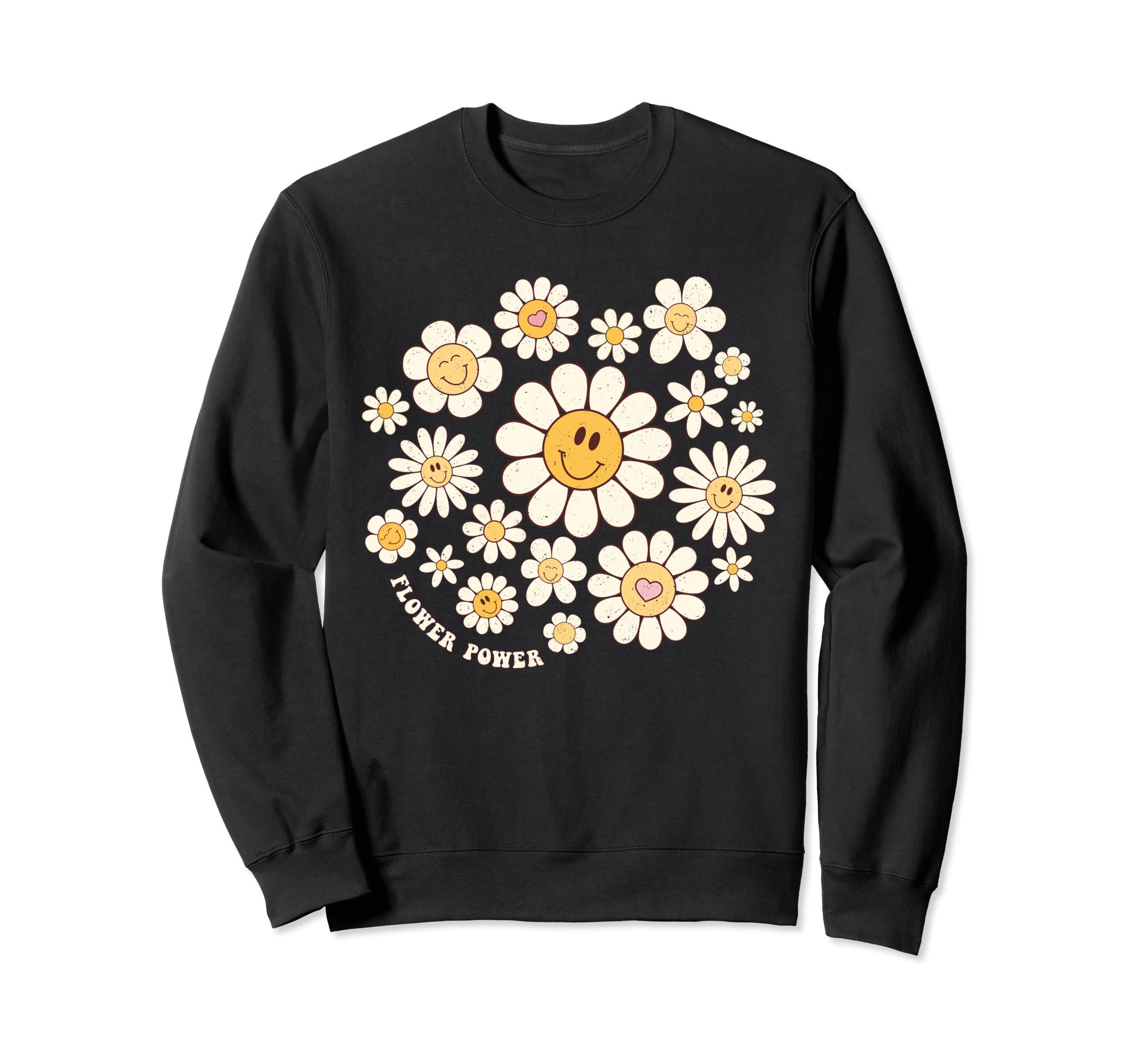 Flower Power Smile Face Flower Happy Sweatshirt - Trendy Graphic Men Women - T-Shirt, Sweatshirt, Hoodie