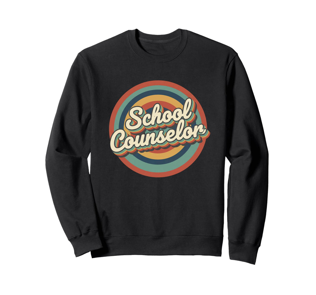 School Counselor Rainbow Teacher Sweatshirt - Unique Graphic Men Women - T-Shirt, Sweatshirt, Hoodie