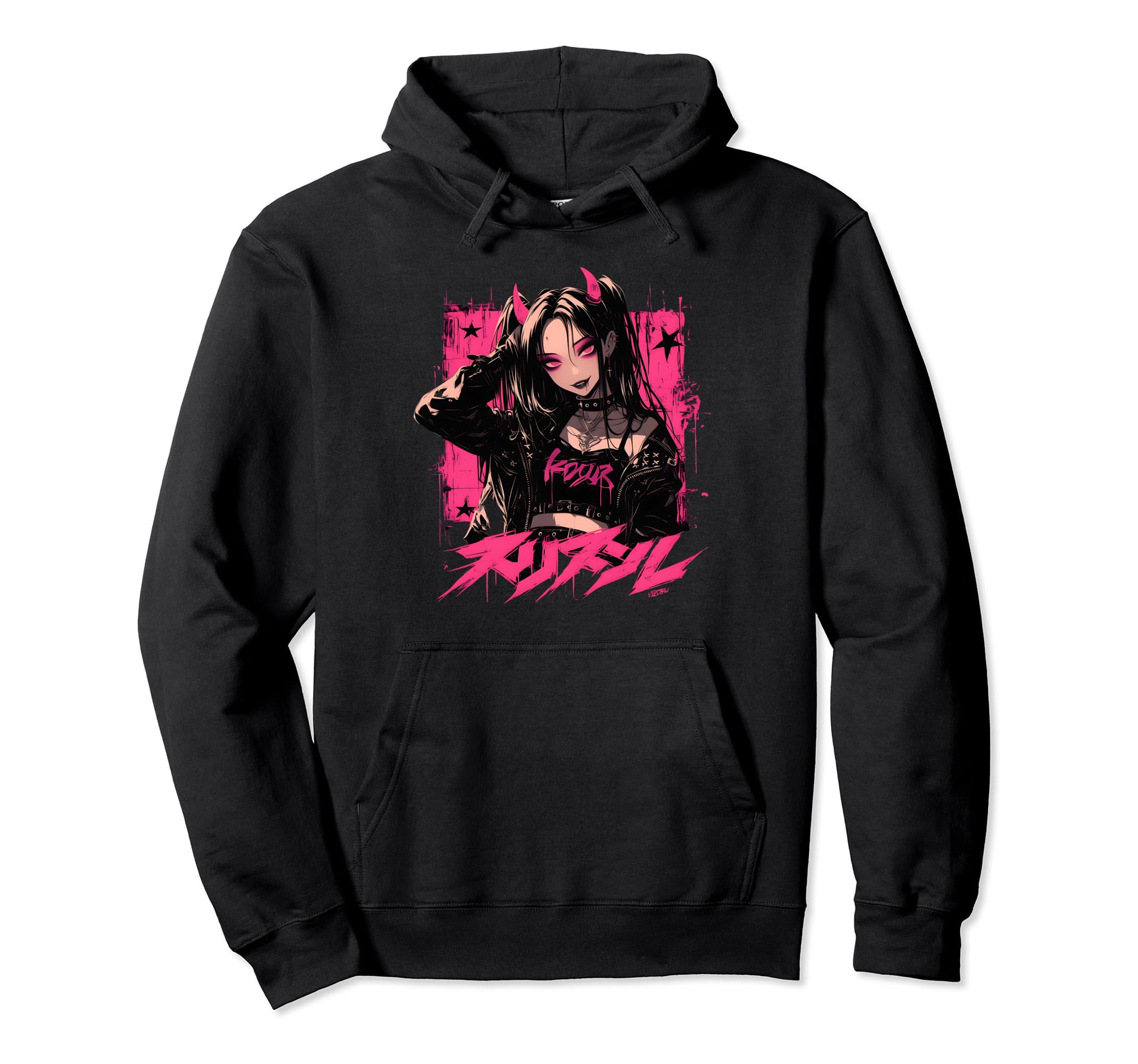 Goth Grunge Demon Anime Waifu Horror Hoodie - Novelty Apparel Men Women - T-Shirt, Sweatshirt, Hoodie