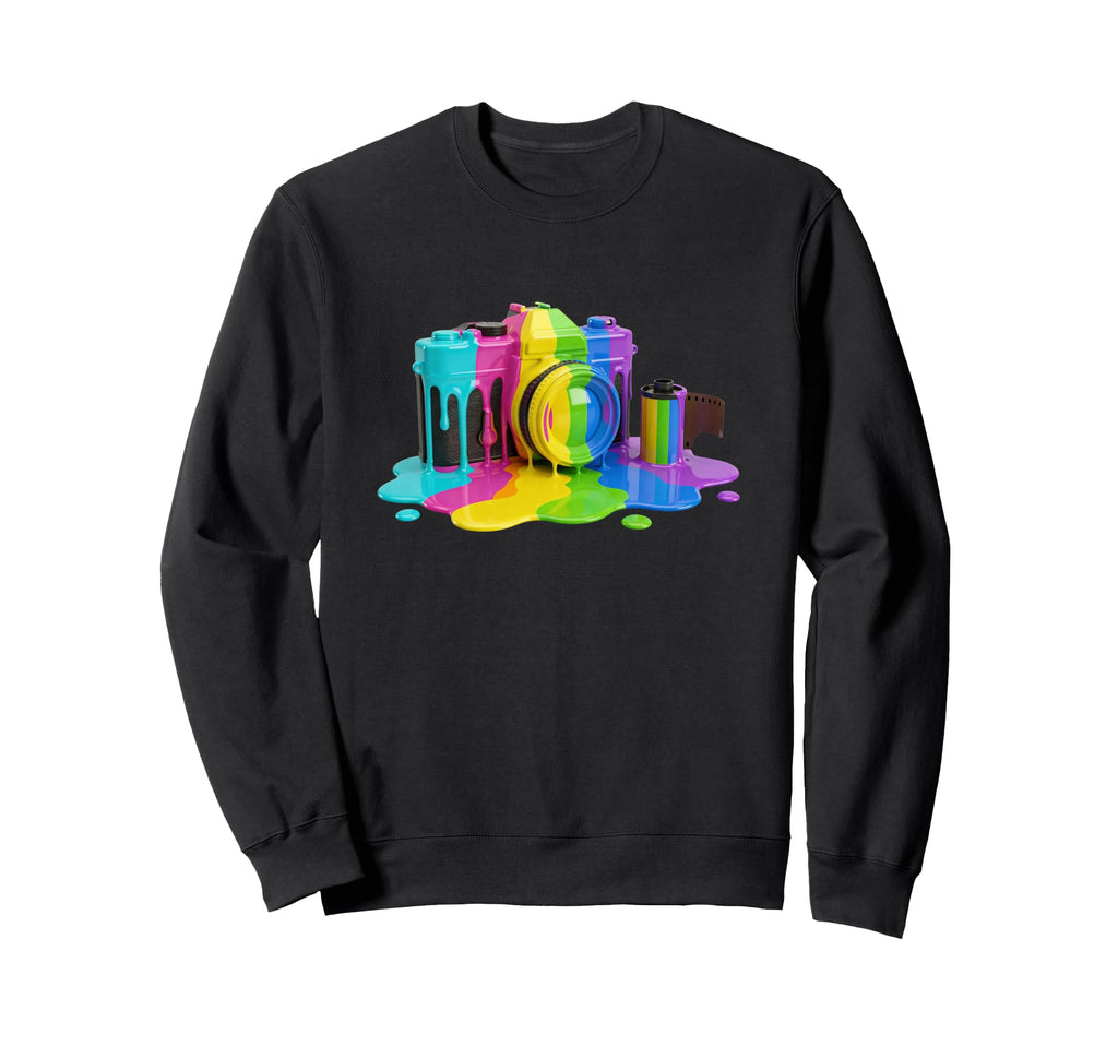 Photo Camera Fluid Colorful Paint Sweatshirt - Streetwear Style Unisex - T-Shirt, Sweatshirt, Hoodie