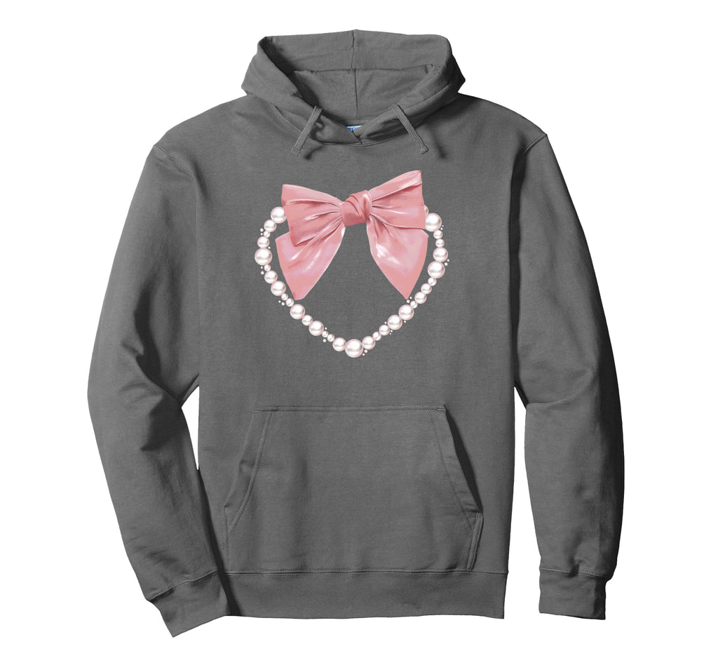 Coquette Bow Ribbon Pearls Heart Y2K 90S Hoodie - Graphic Print Unisex - T-Shirt, Sweatshirt, Hoodie
