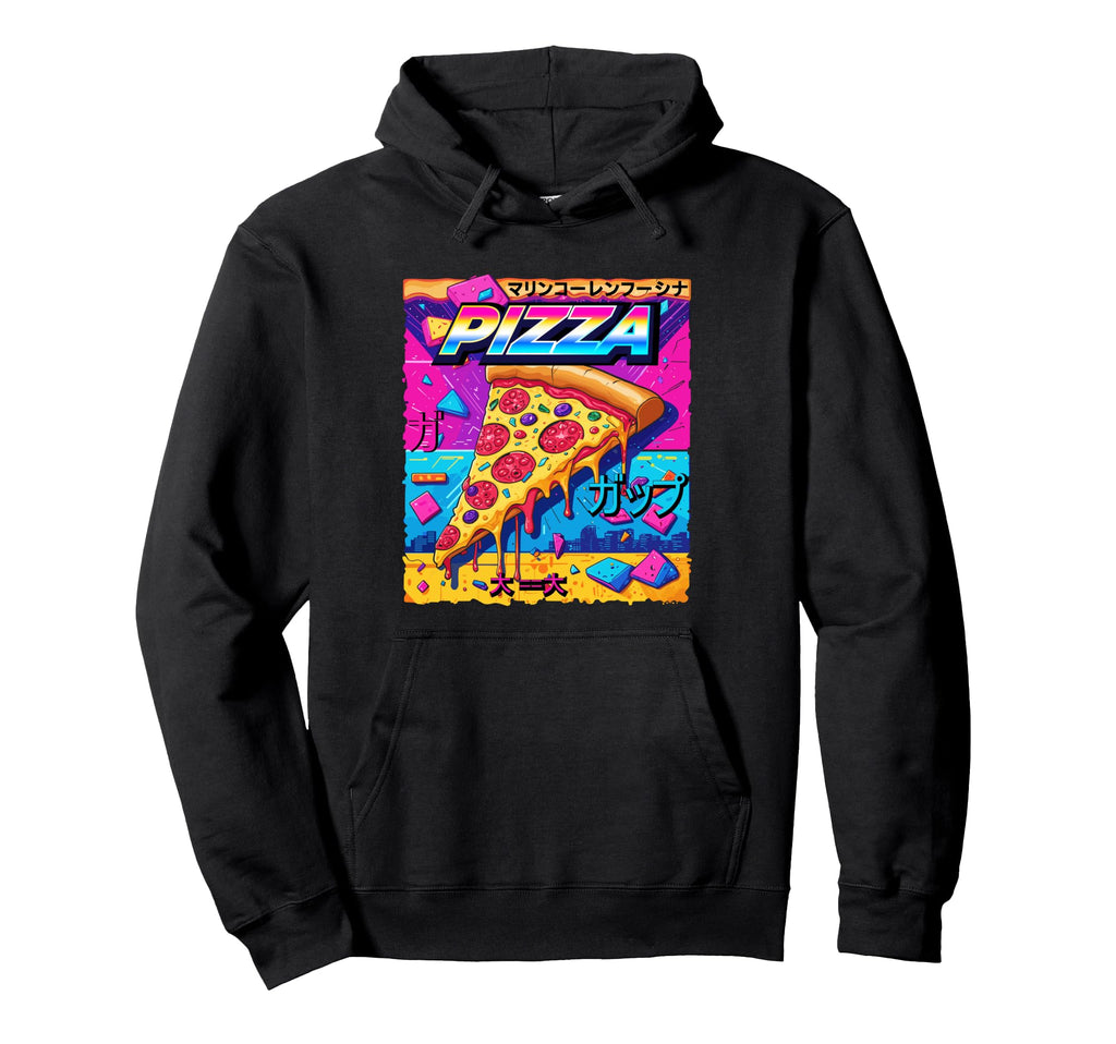 Pizza Lover Japanese Vaporwave Aesthetic Hoodie - Trendy Graphic Men Women - T-Shirt, Sweatshirt, Hoodie