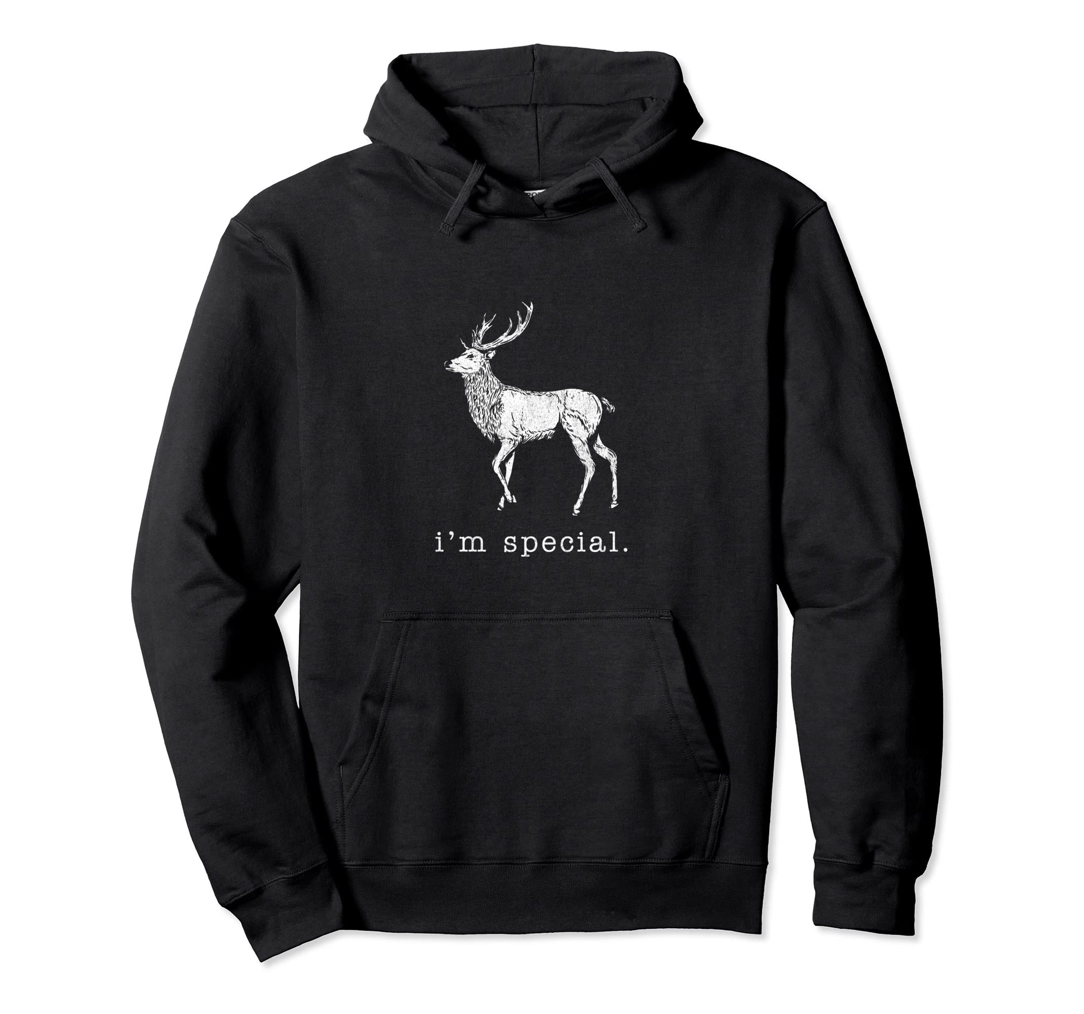 Im Special Deer Distressed Animal Hoodie - Graphic Print Men Women - T-Shirt, Sweatshirt, Hoodie