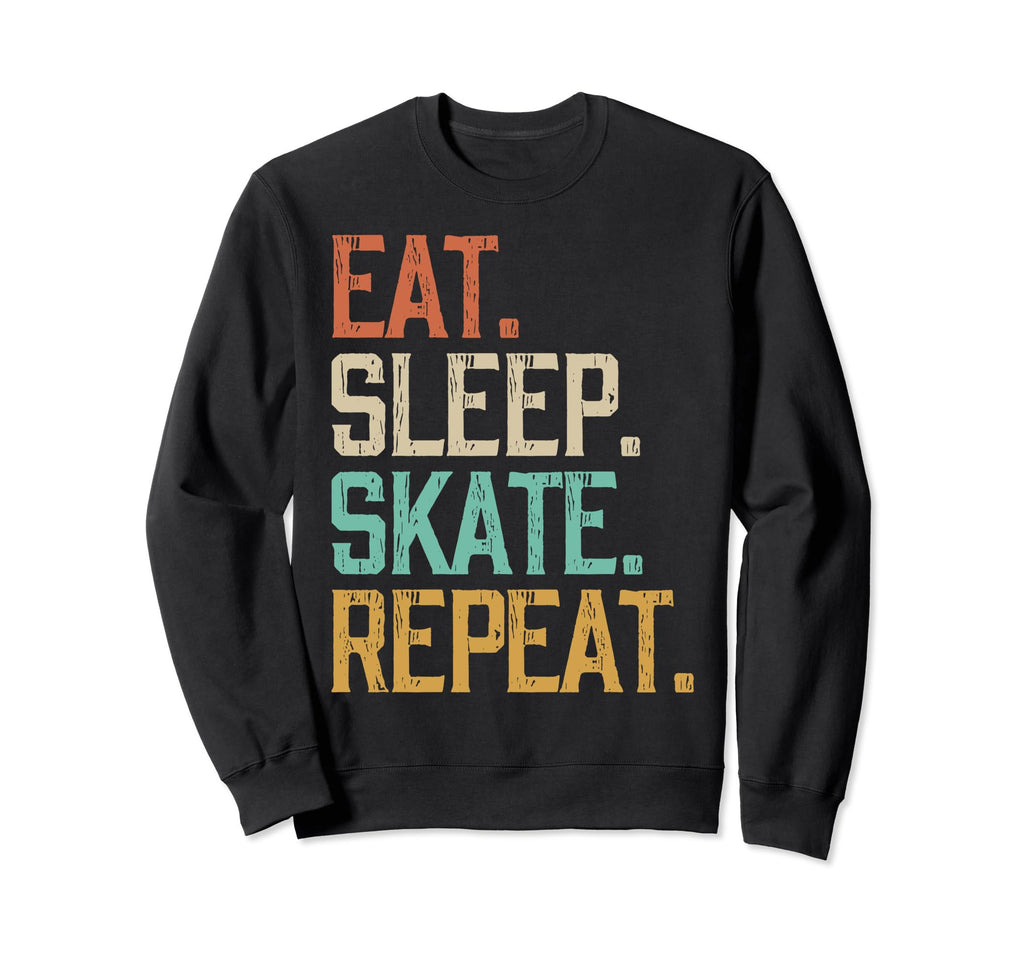 Eat Sleep Skate Repeat Funny Ice Sweatshirt - Graphic Print for Adults - T-Shirt, Sweatshirt, Hoodie