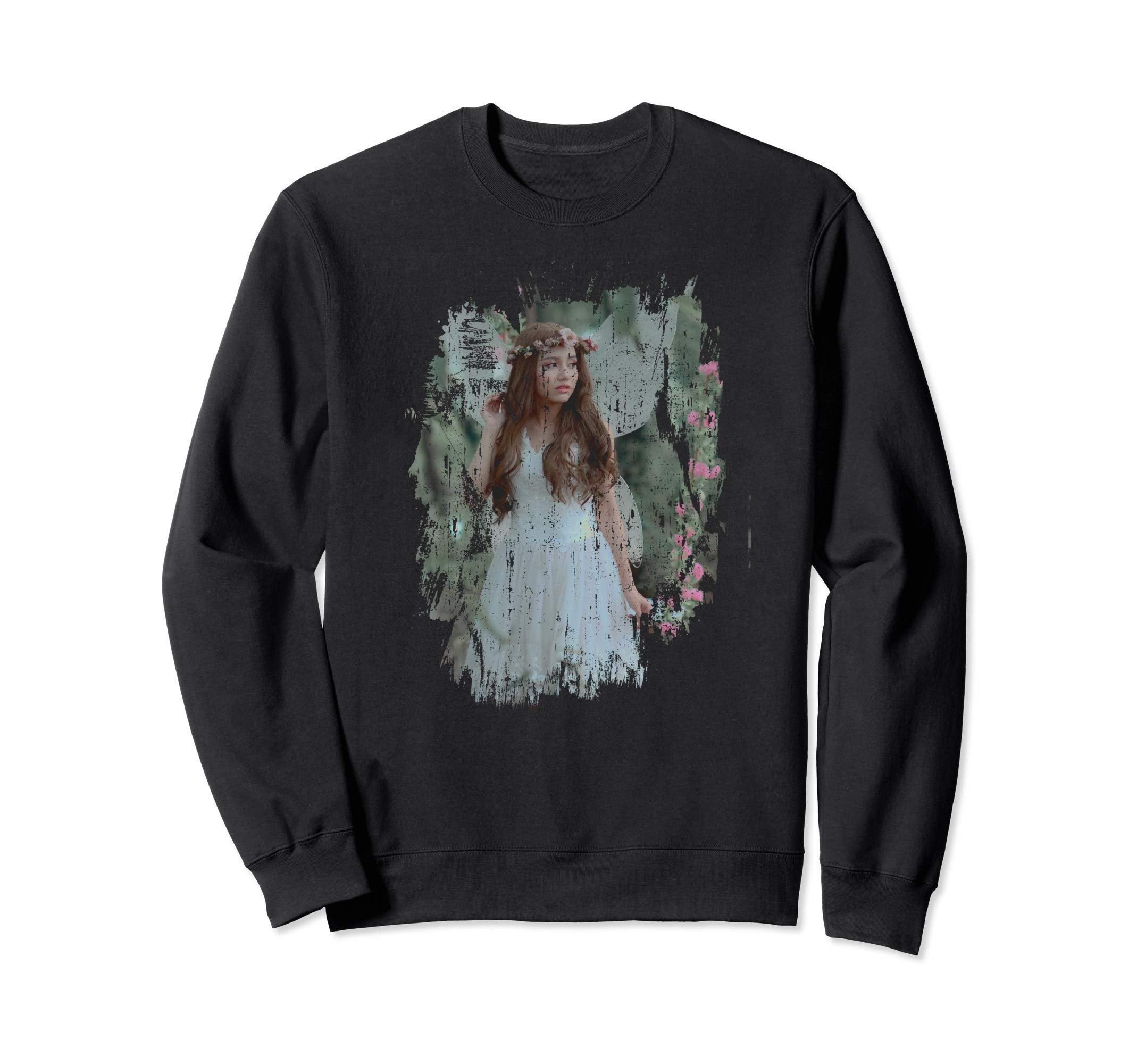 Fairy Forest Distressed Love Sweatshirt - Aesthetic Graphic Men Women - T-Shirt, Sweatshirt, Hoodie