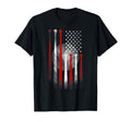 Baseball American Flag Fit Black T-Shirt - Casual Everyday Wear Men Women - T-Shirt, Sweatshirt, Hoodie