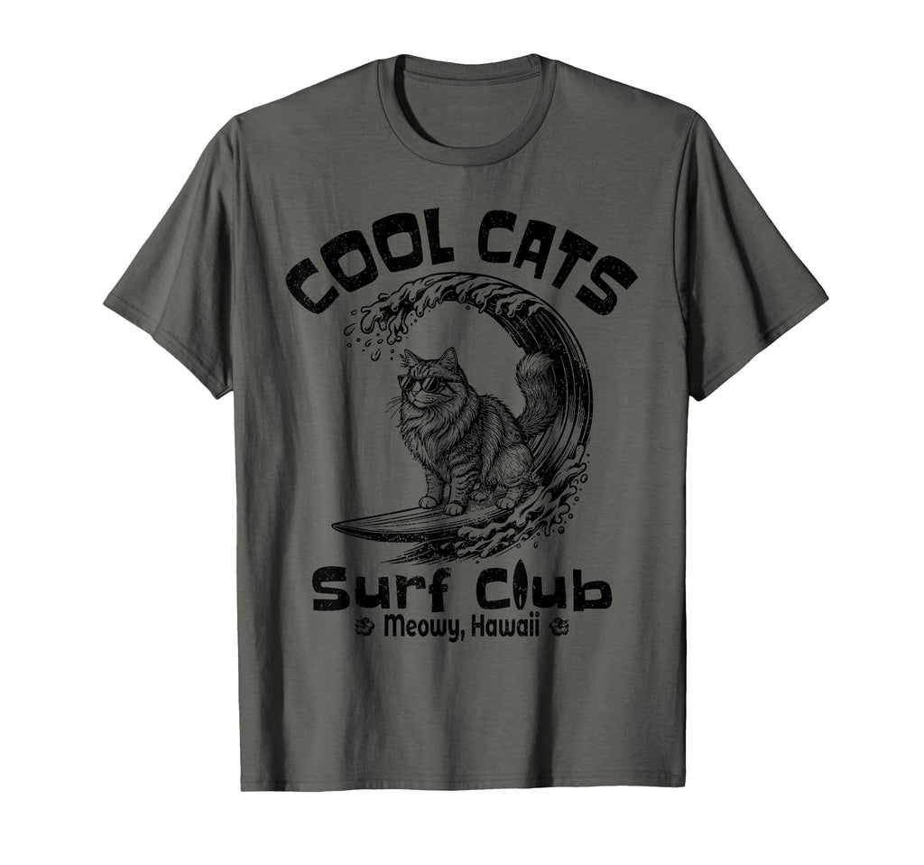 Cats Surf Club Meowy Hawaii T-Shirt - Aesthetic Graphic Unisex - T-Shirt, Sweatshirt, Hoodie