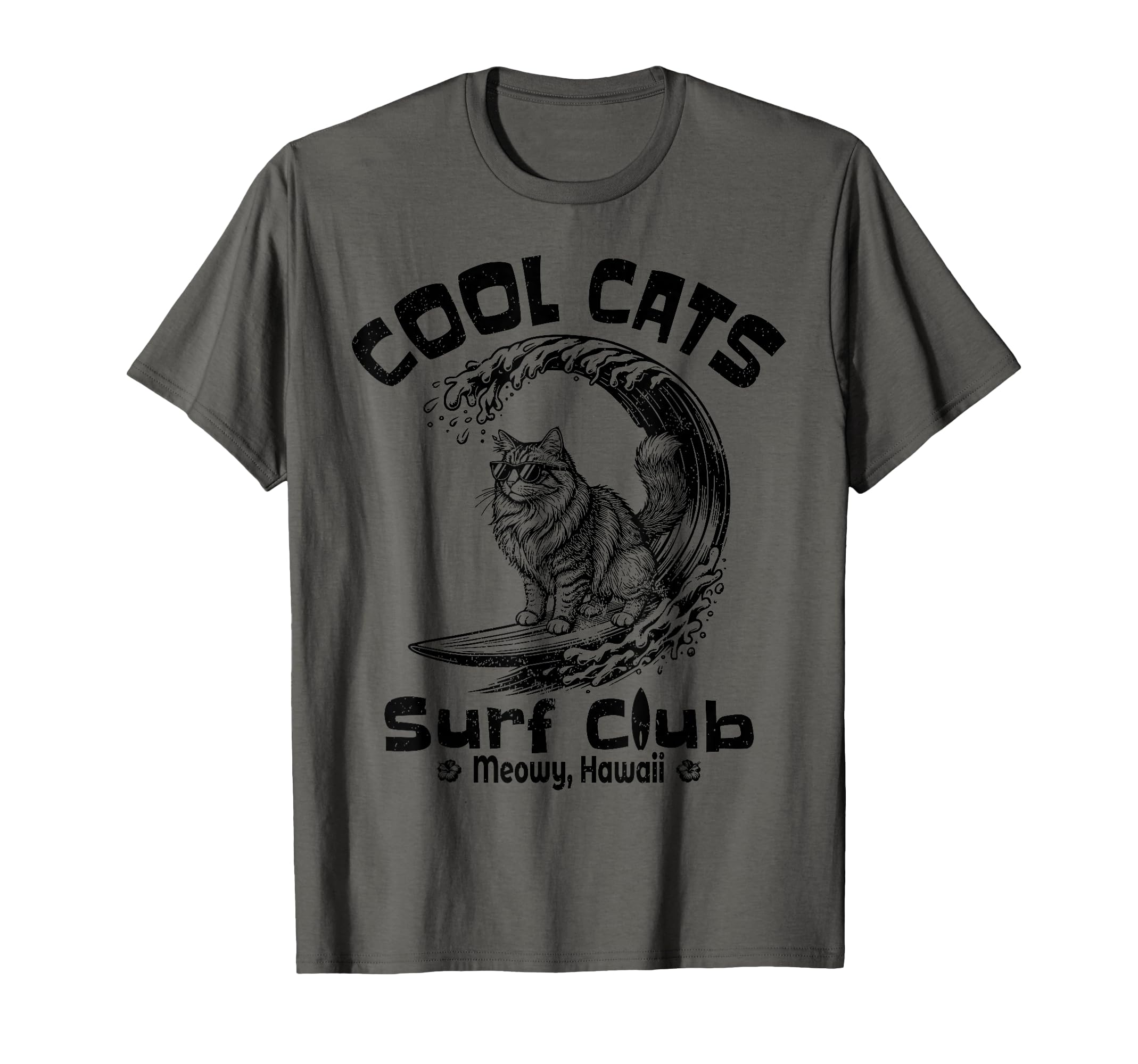 Cats Surf Club Meowy Hawaii T-Shirt - Aesthetic Graphic Unisex - T-Shirt, Sweatshirt, Hoodie