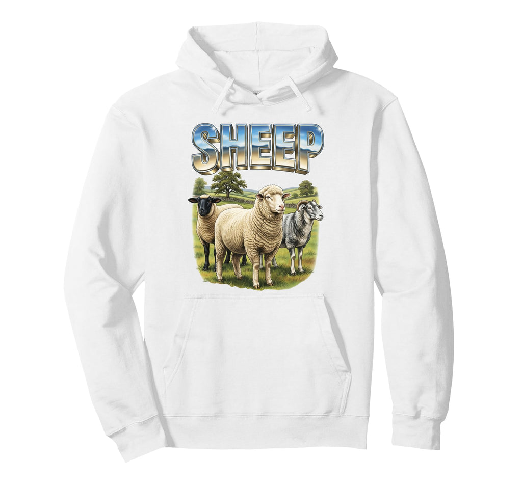 Sheep 70S 90S Sheep Farm Animal Lover Sheep Hoodie - Graphic Print Unisex - T-Shirt, Sweatshirt, Hoodie