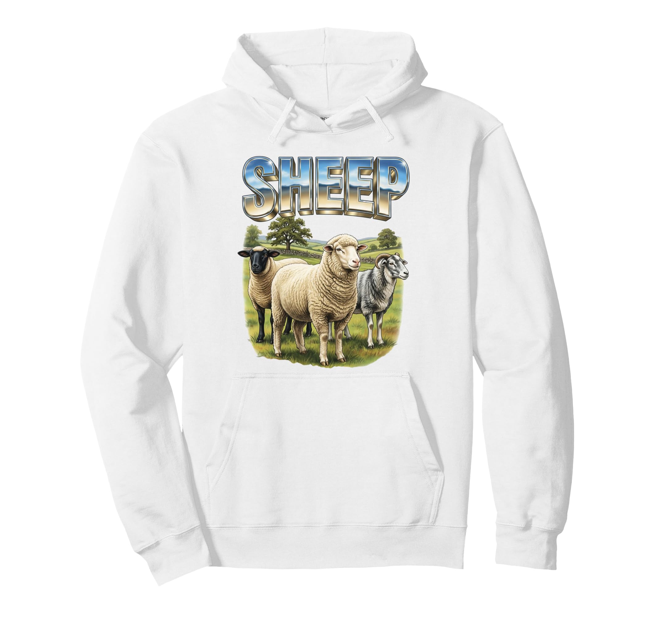 Sheep 70S 90S Sheep Farm Animal Lover Sheep Hoodie - Graphic Print Unisex - T-Shirt, Sweatshirt, Hoodie