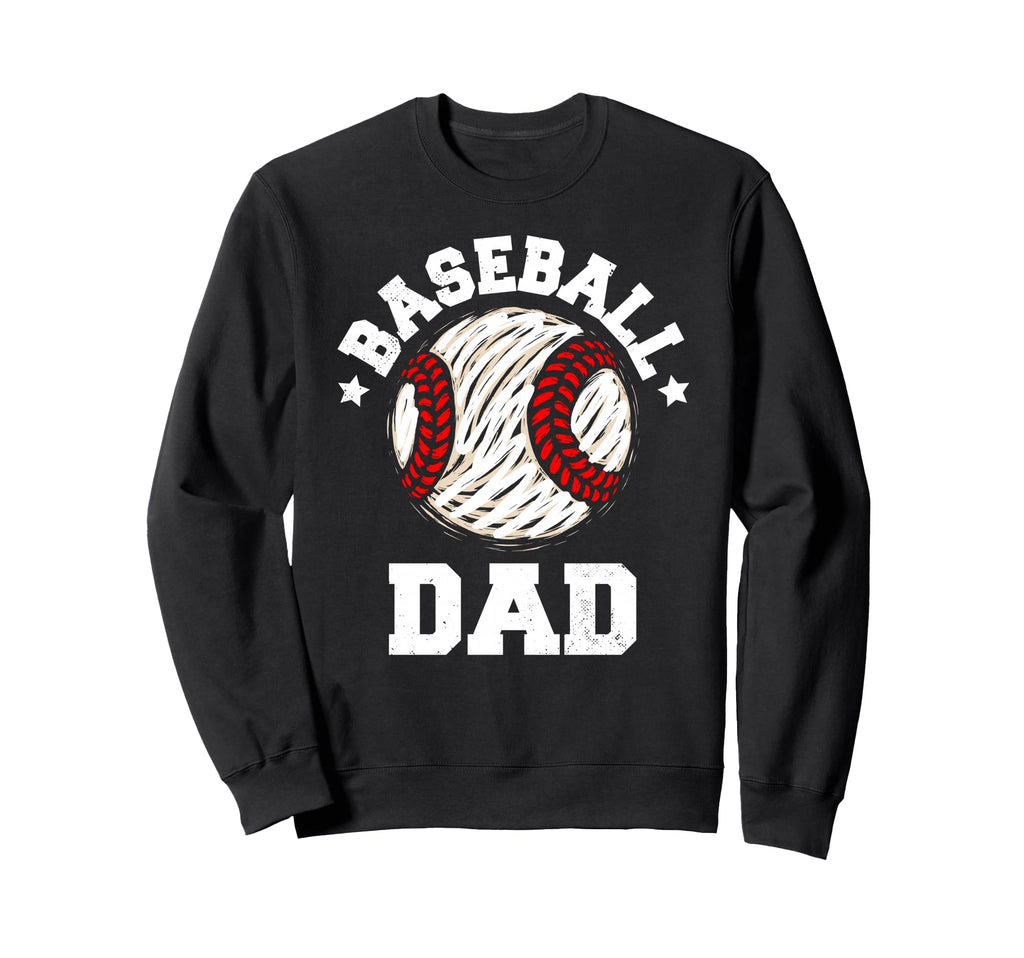Baseball Dad Distressed Funny Dad Sweatshirt - Trendy Graphic Men Women - T-Shirt, Sweatshirt, Hoodie