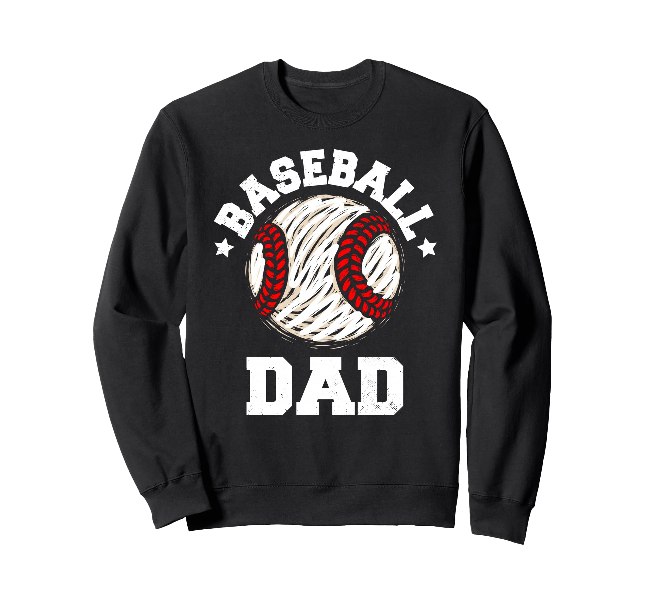 Baseball Dad Distressed Funny Dad Sweatshirt - Trendy Graphic Men Women - T-Shirt, Sweatshirt, Hoodie