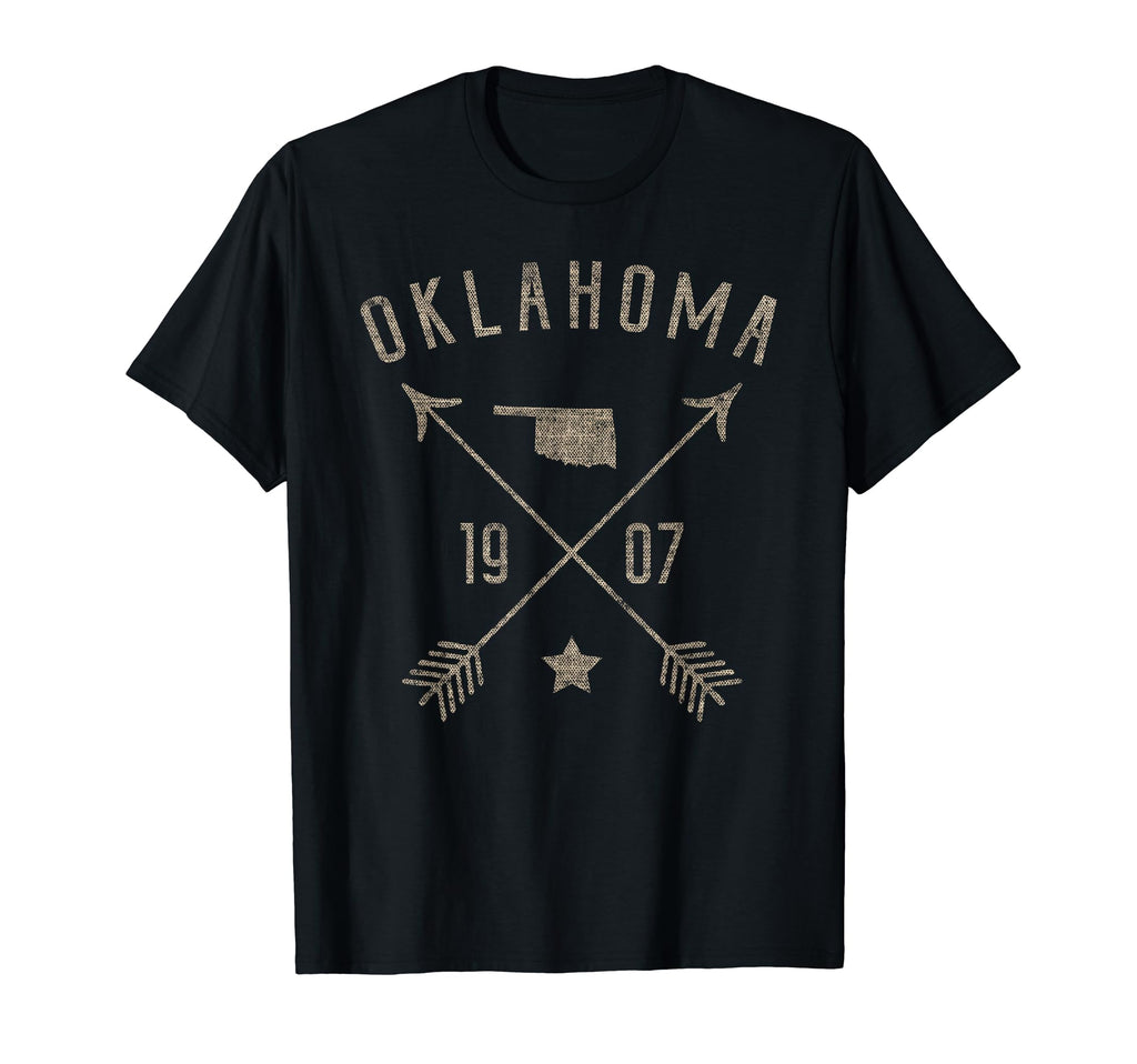 Oklahoma Distressed Home State Map T-Shirt - Fun Novelty Design for Adults - T-Shirt, Sweatshirt, Hoodie