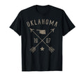Oklahoma Distressed Home State Map T-Shirt - Fun Novelty Design for Adults - T-Shirt, Sweatshirt, Hoodie