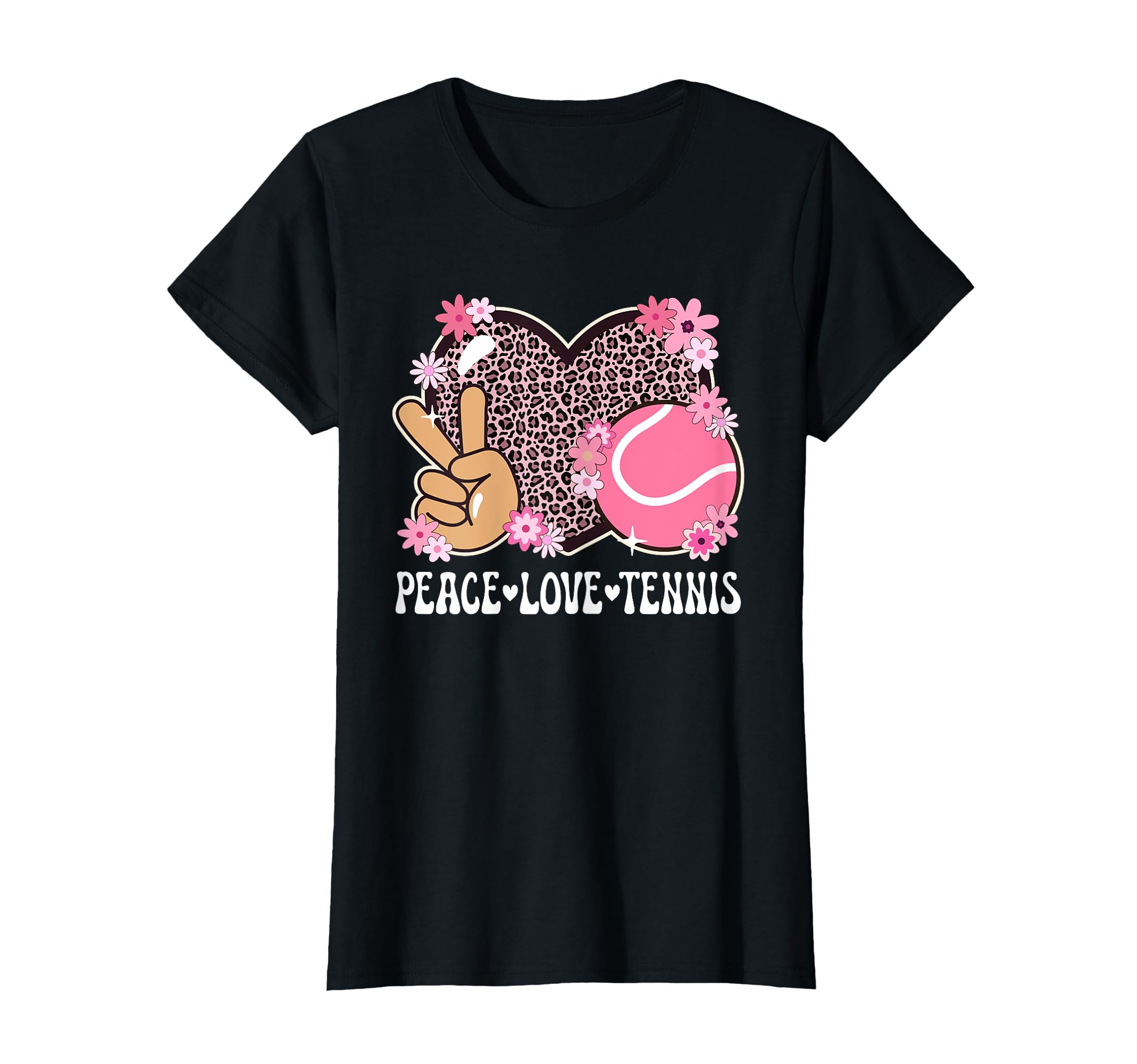 Peace Love Tennis Lover Leopard T-Shirt - Casual Everyday Wear Unisex - T-Shirt, Sweatshirt, Hoodie