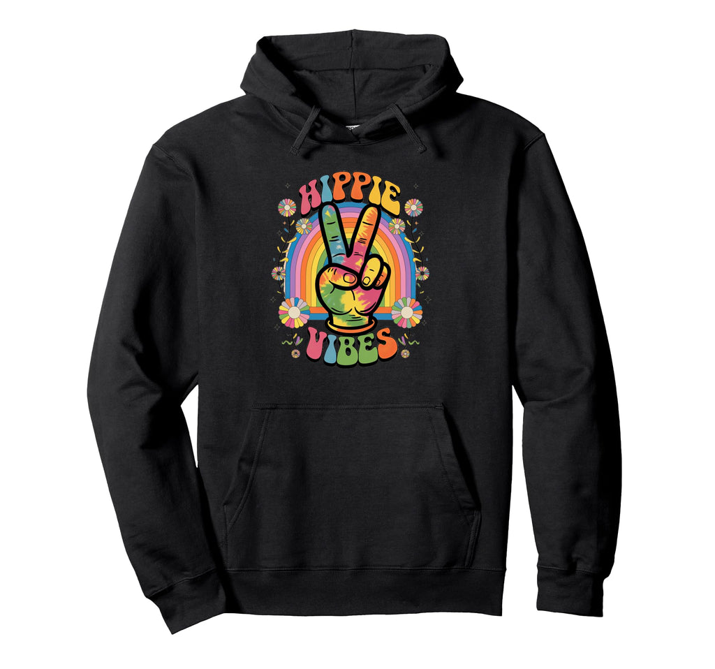 Groovy Hippie Vibes Flower Power Party Hoodie - Trendy Graphic Men Women - T-Shirt, Sweatshirt, Hoodie