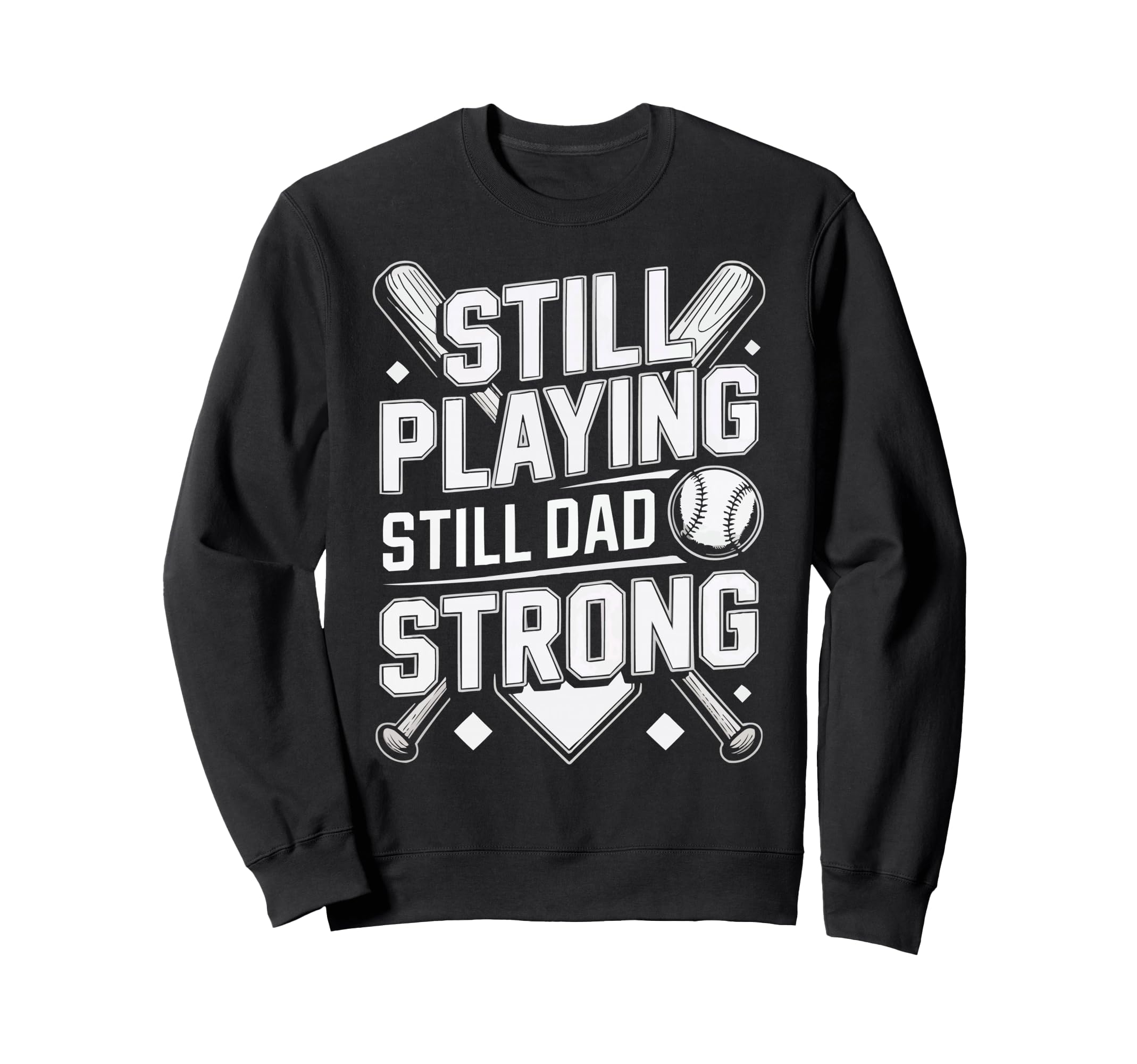 Baseball Dad Baseballer Daddy Sweatshirt - Casual Everyday Wear for Adults - T-Shirt, Sweatshirt, Hoodie