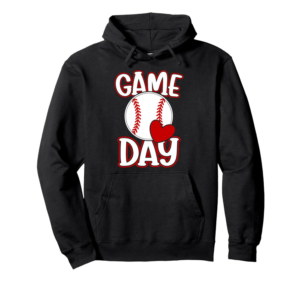 Game Day Baseball Heart Baseball Game Hoodie - Unique Graphic for Adults - T-Shirt, Sweatshirt, Hoodie