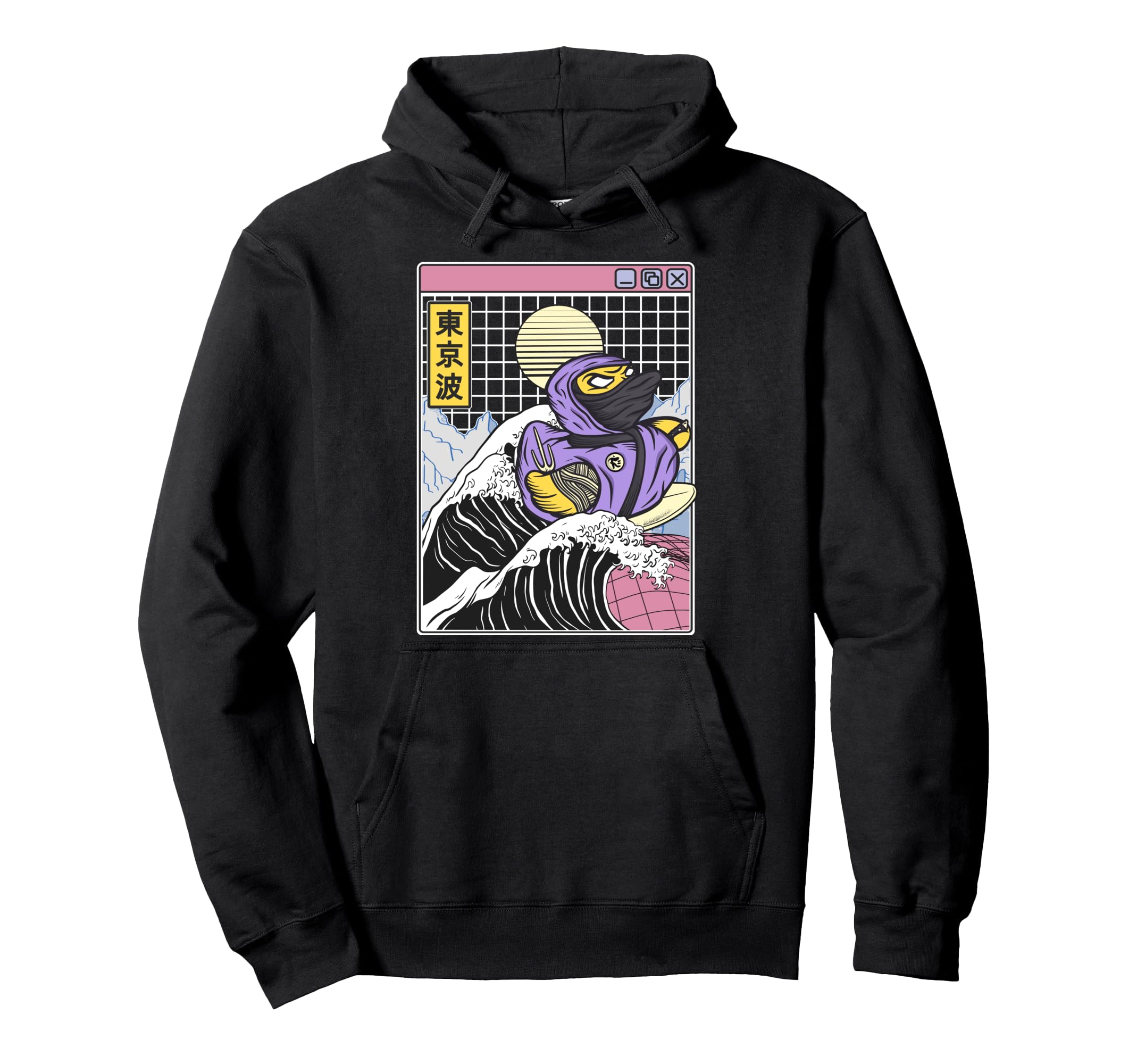 Ninja Rubber Duck Surfing Kanagawa Hoodie - Fun Novelty Design for Adults - T-Shirt, Sweatshirt, Hoodie