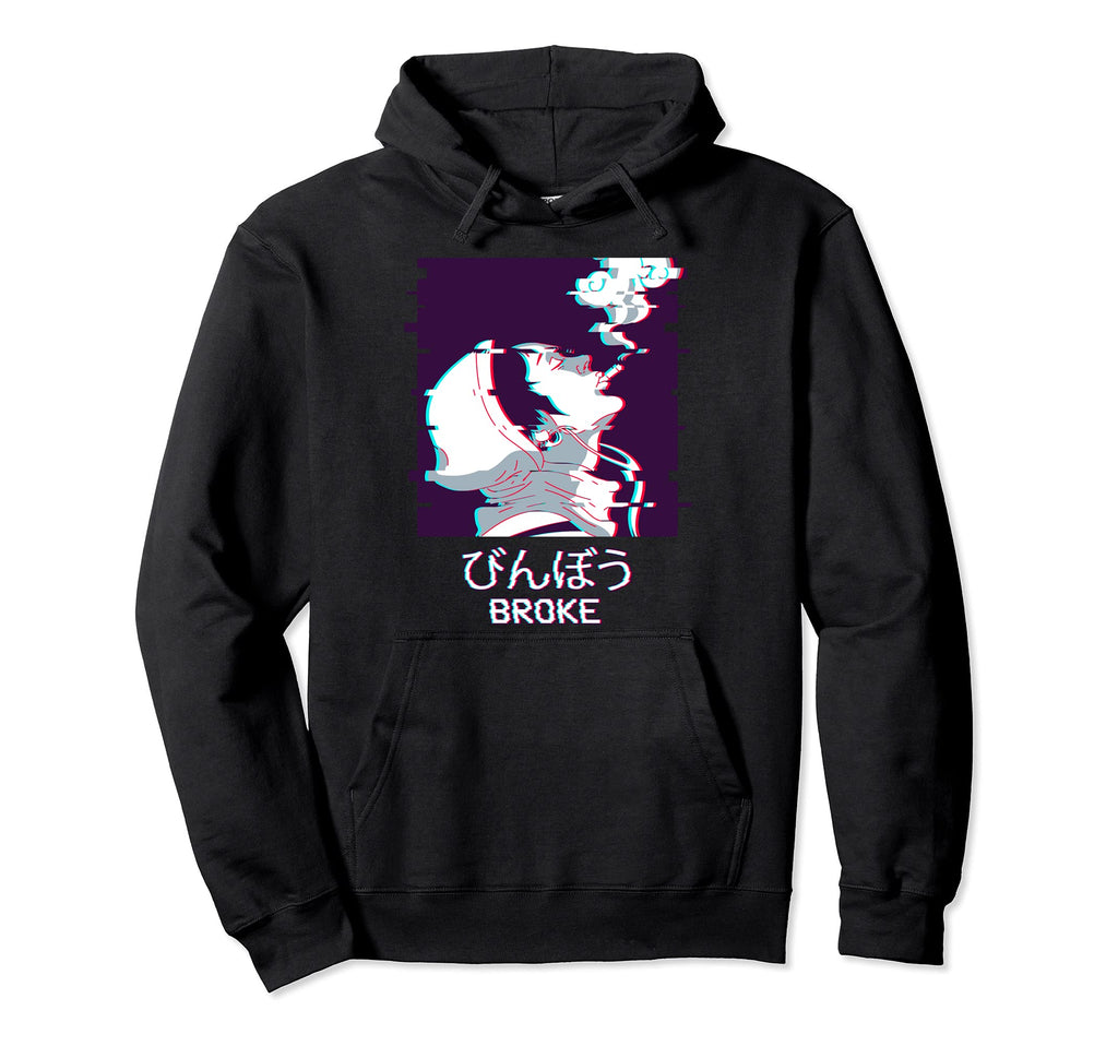 Edgy Sad Anime Vaporwave Aesthetic Sad Hoodie - Novelty Apparel for Adults - T-Shirt, Sweatshirt, Hoodie