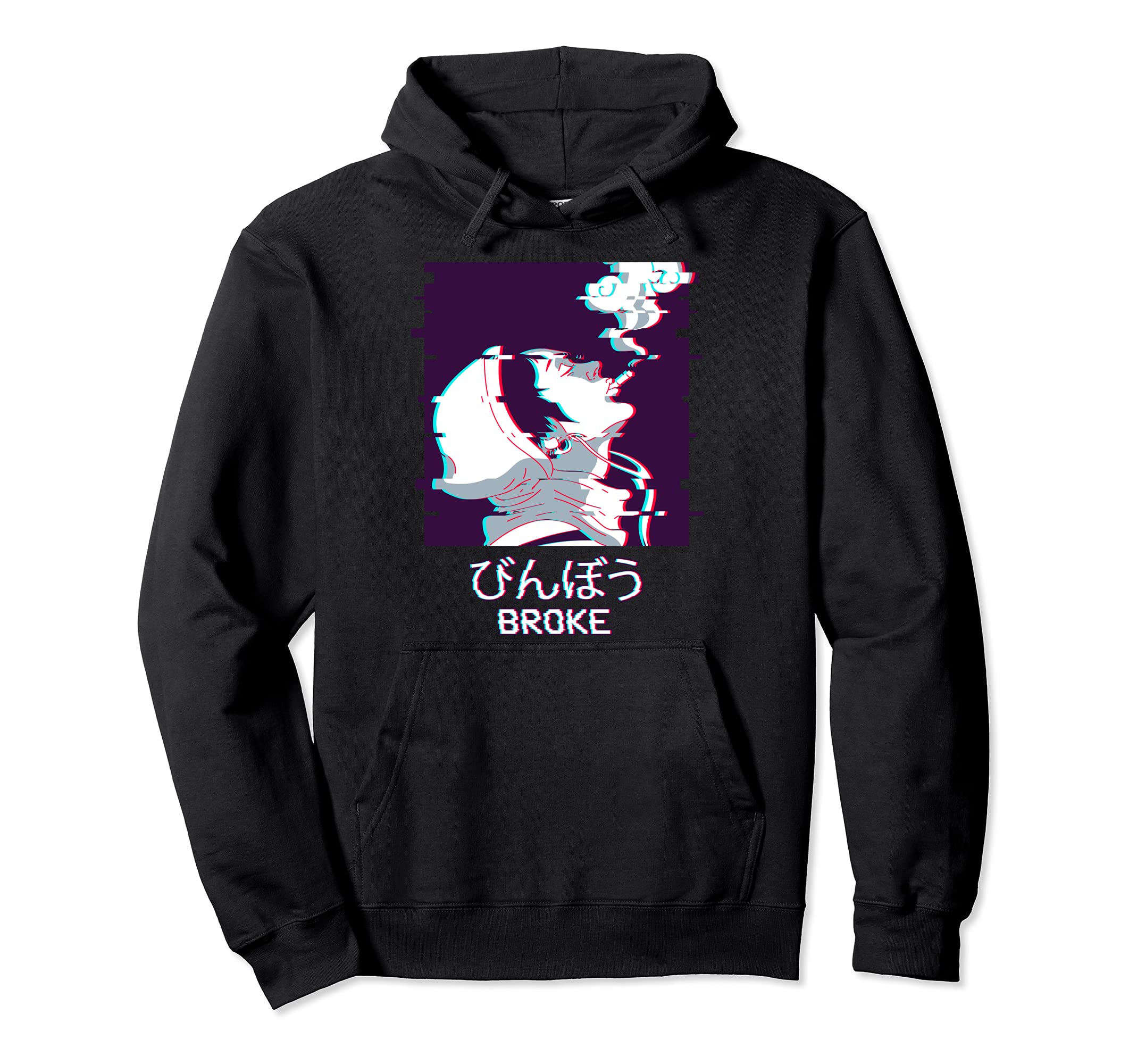 Edgy Sad Anime Vaporwave Aesthetic Sad Hoodie - Novelty Apparel for Adults - T-Shirt, Sweatshirt, Hoodie