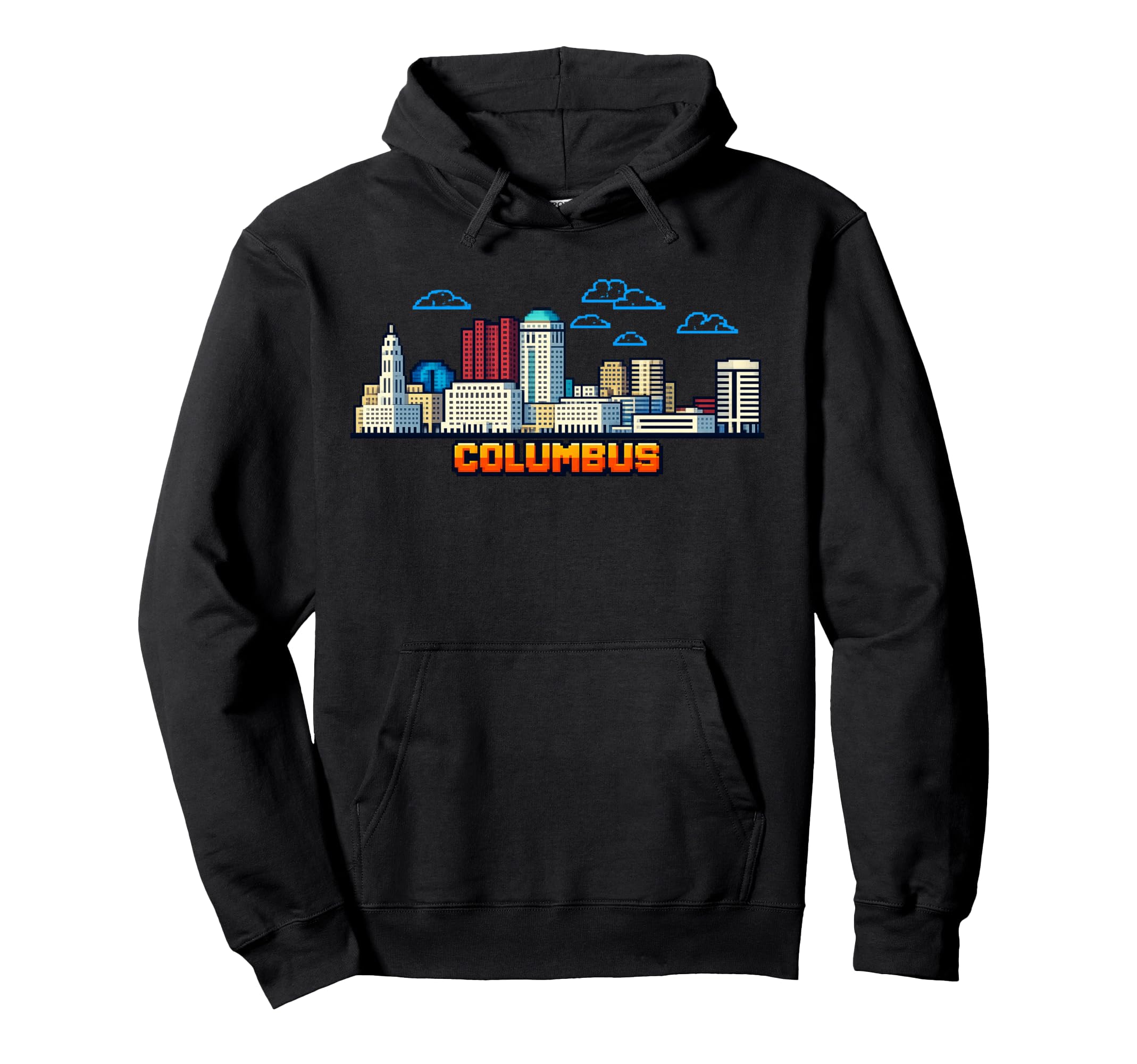 Columbus 8 Bit Video Arcade Gamer Hoodie - Novelty Apparel Men Women - T-Shirt, Sweatshirt, Hoodie