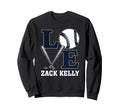 Distressed Baseball Love Zack Kelly Sweatshirt - Custom Art Print Unisex - T-Shirt, Sweatshirt, Hoodie