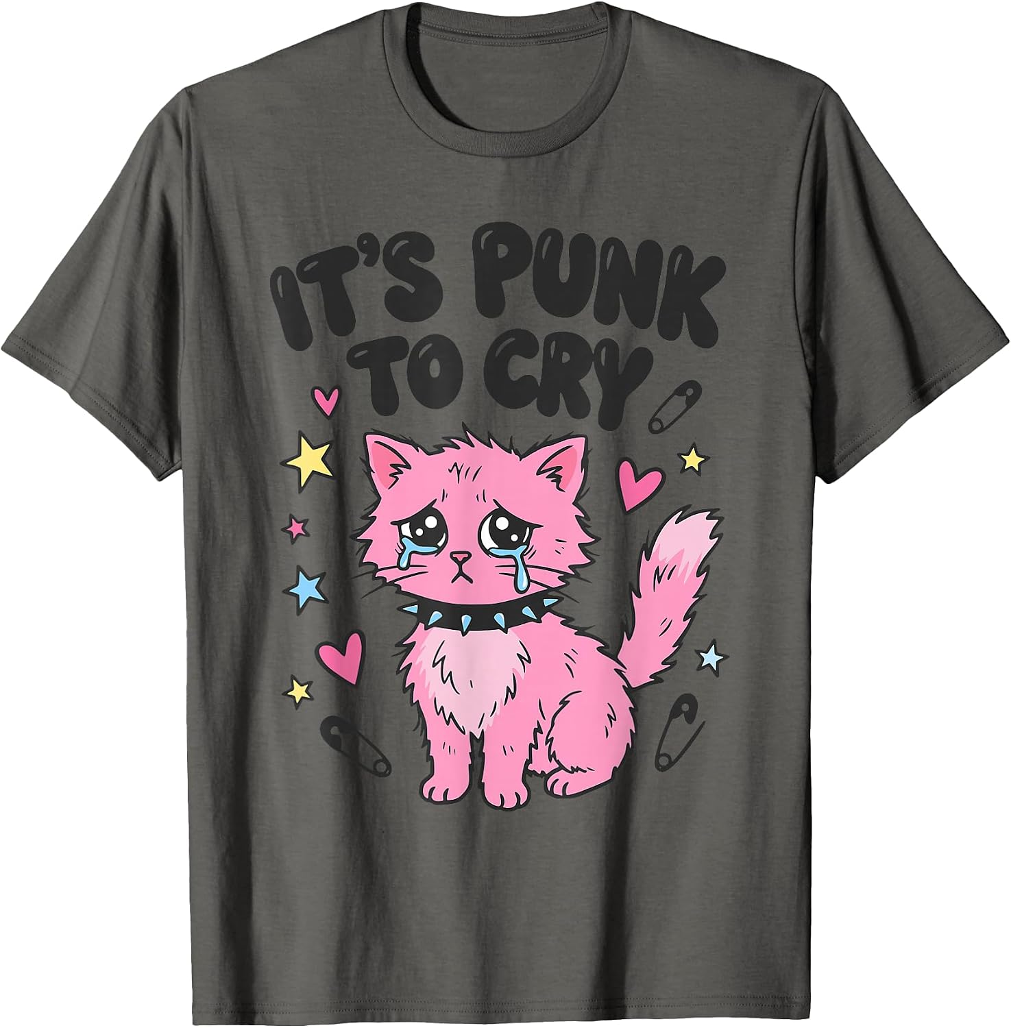 Pastel Goth Kawaii Kitten Style - Adult & Kids T-Shirts, Sweatshirts & Hoodies apparel design preview 1
