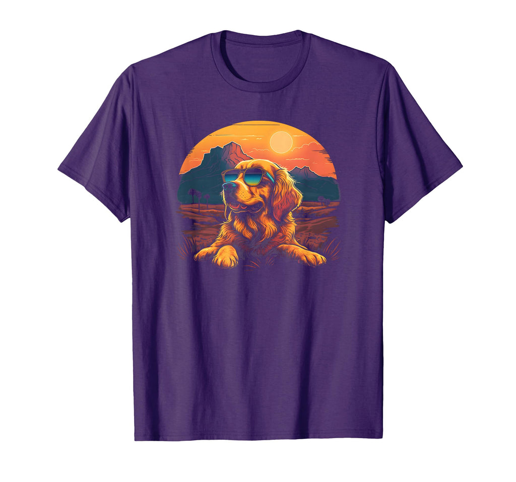 Golden Retriever Sunset Sunglasses T-Shirt - Trendy Graphic for Adults - T-Shirt, Sweatshirt, Hoodie