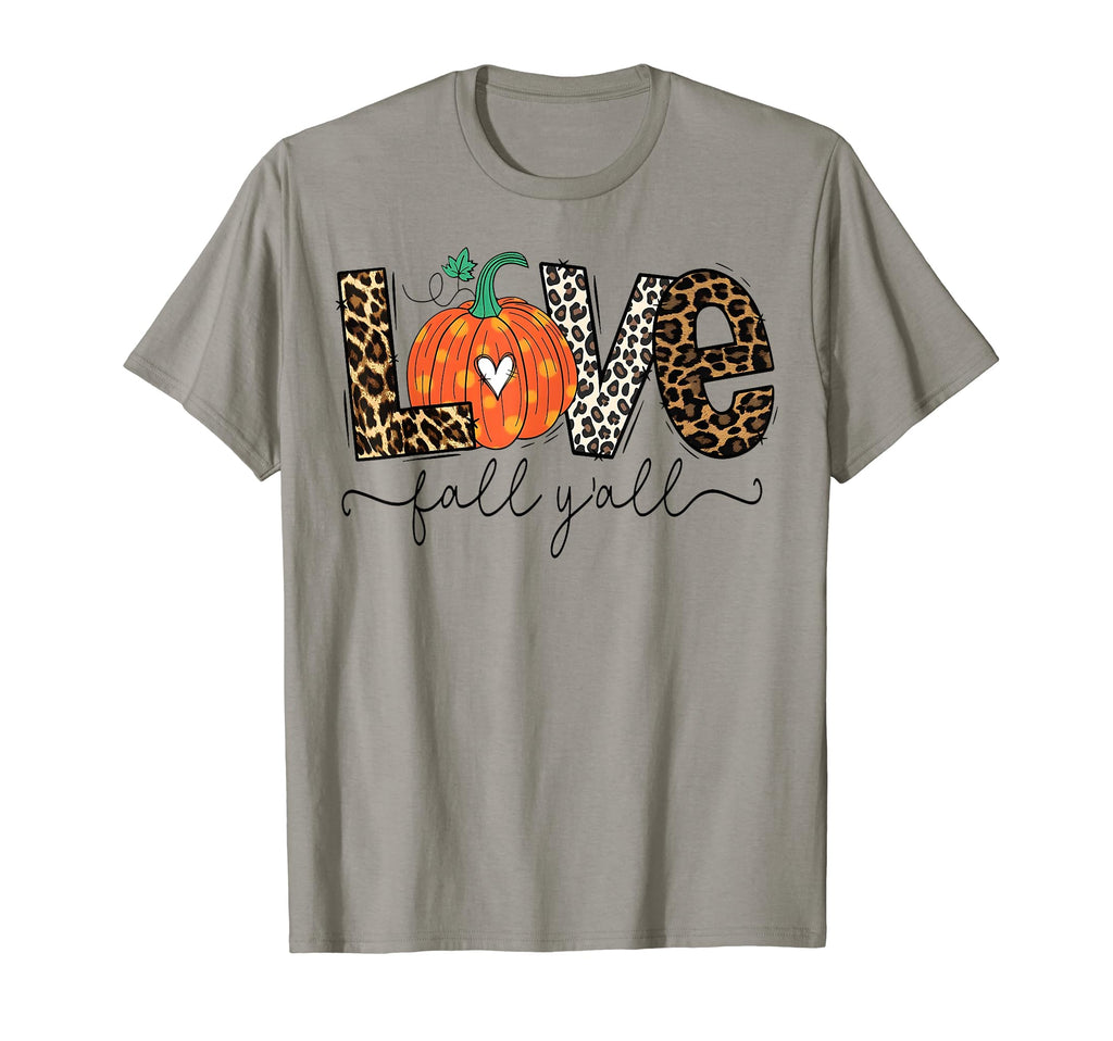 Hello Fall Pumpkin Love Fall Yall Leopard T-Shirt - Graphic Print Unisex - T-Shirt, Sweatshirt, Hoodie