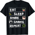 Eat Sleep Anime Gaming Repeat Video Games Lovers - Adult & Kids T-Shirts, Sweatshirts & Hoodies apparel design preview 1