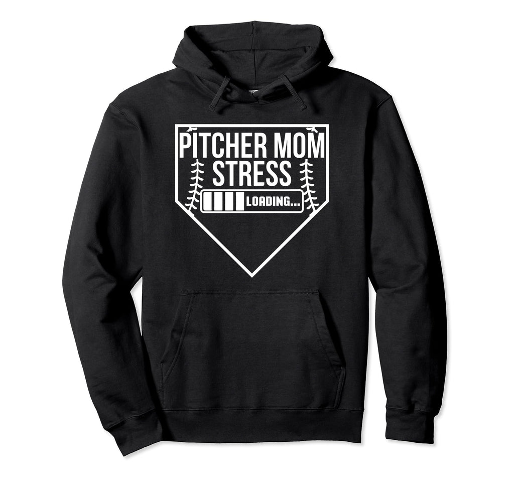 Pitcher Mom Stress Loading Baseball Lovers Hoodie - Trendy Graphic Unisex - T-Shirt, Sweatshirt, Hoodie