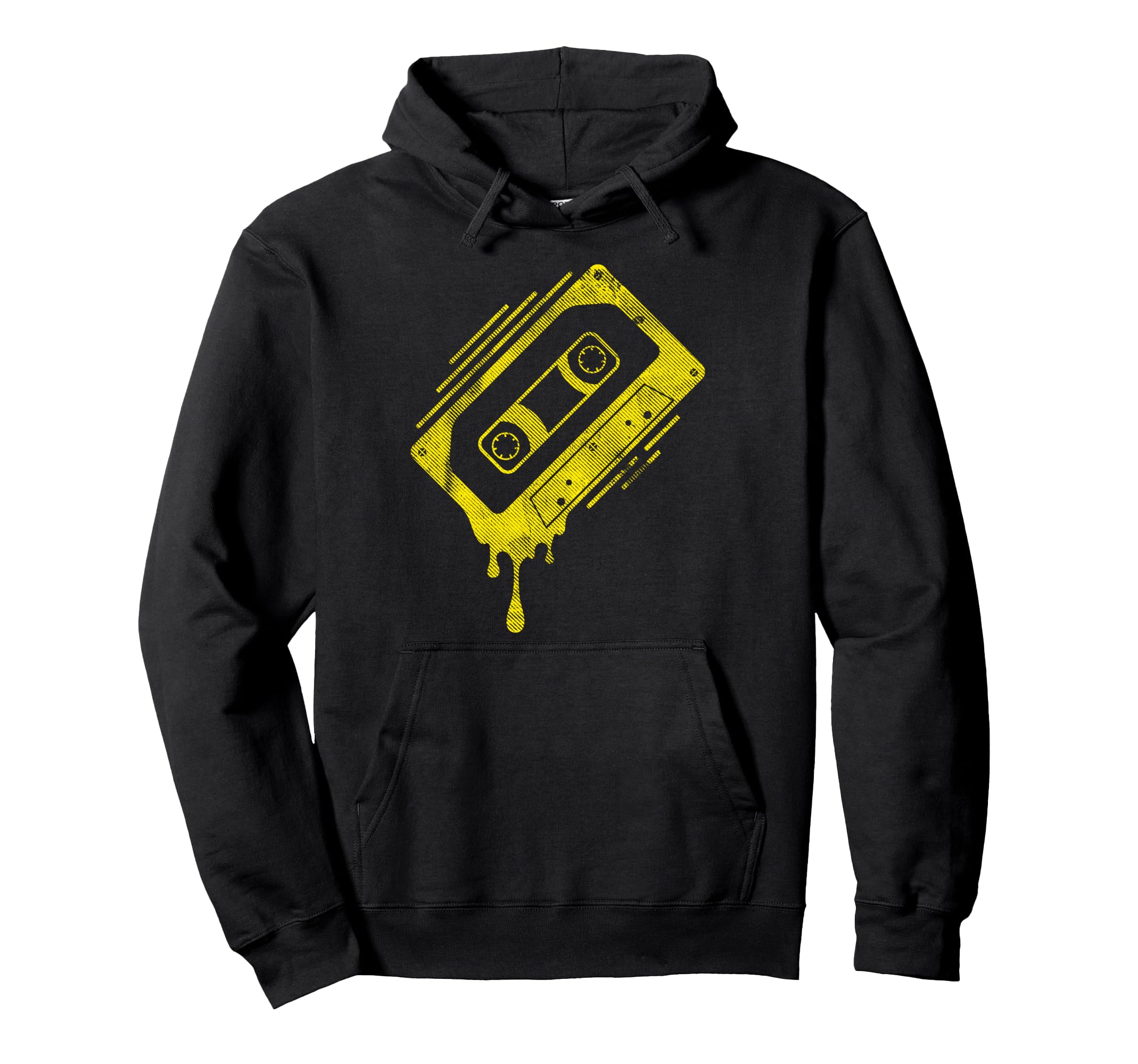 Dripping Cassette Tape Hoodie - Casual Everyday Wear Men Women - T-Shirt, Sweatshirt, Hoodie