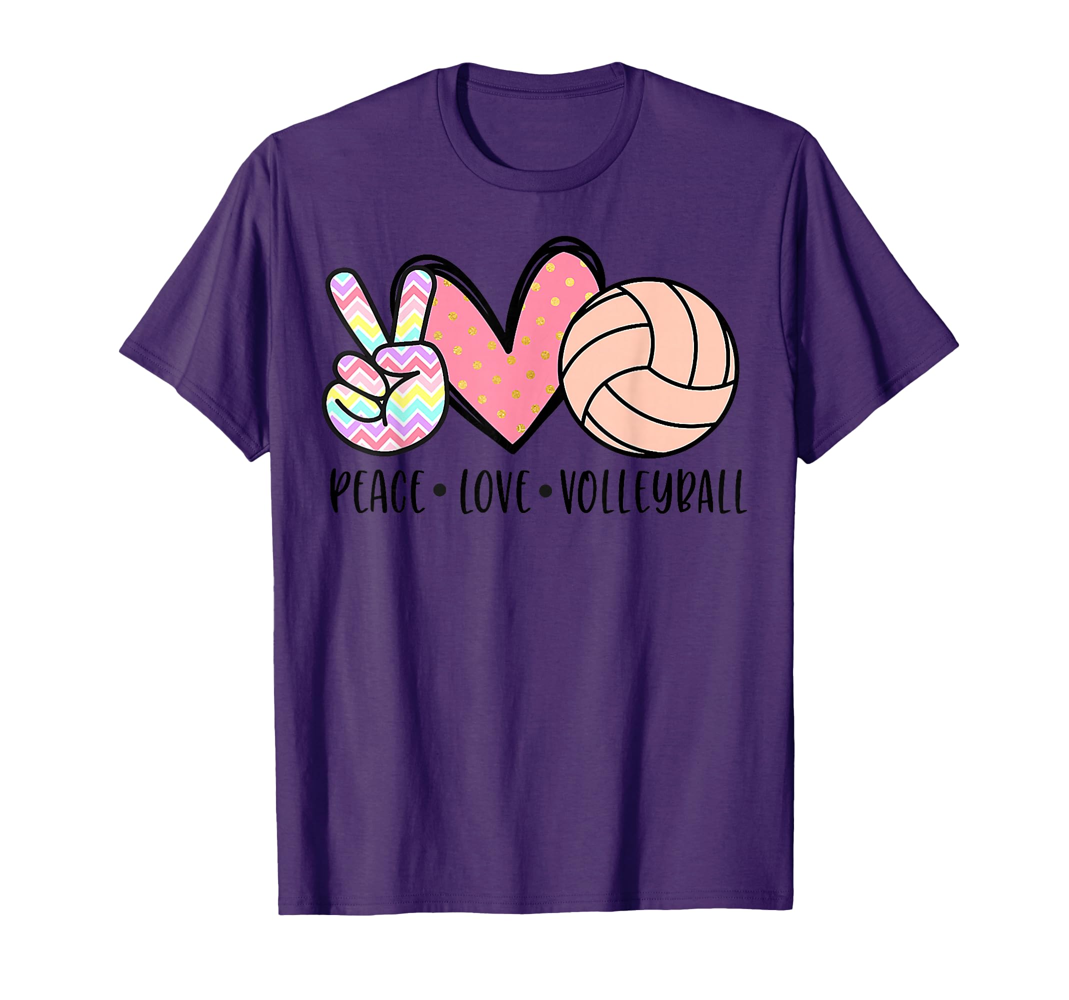 Peace Love Volleyball T-Shirt - Graphic Print for Adults - T-Shirt, Sweatshirt, Hoodie